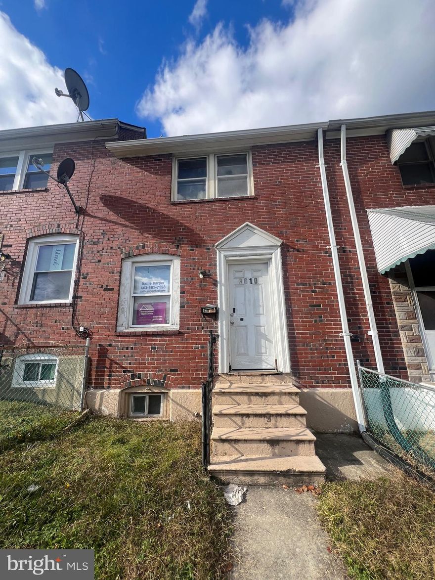 Great investment property in Brooklyn, Maryland. Come check out this 2 bedroom, 1 bathroom row home for sale before it's gone. This property has a lot of great potential.