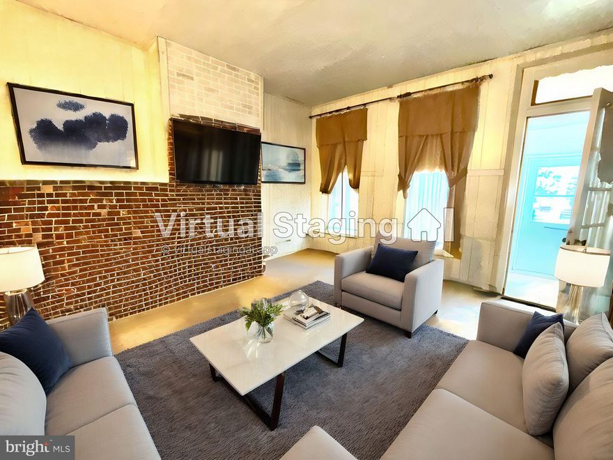 Home is located on a quiet street close to a recreation park. Property is a 2 story row home with Living room, Dining room and kitchen that leads to the fenced back yard, on the main level. There are 2 bedrooms and bathroom upstairs. The basement houses all utilities including the laundry area and a workshop.  Home is being sold As Is, Where Is with the buyer responsible for any ordinance requirements.  Personal property may not be removed.