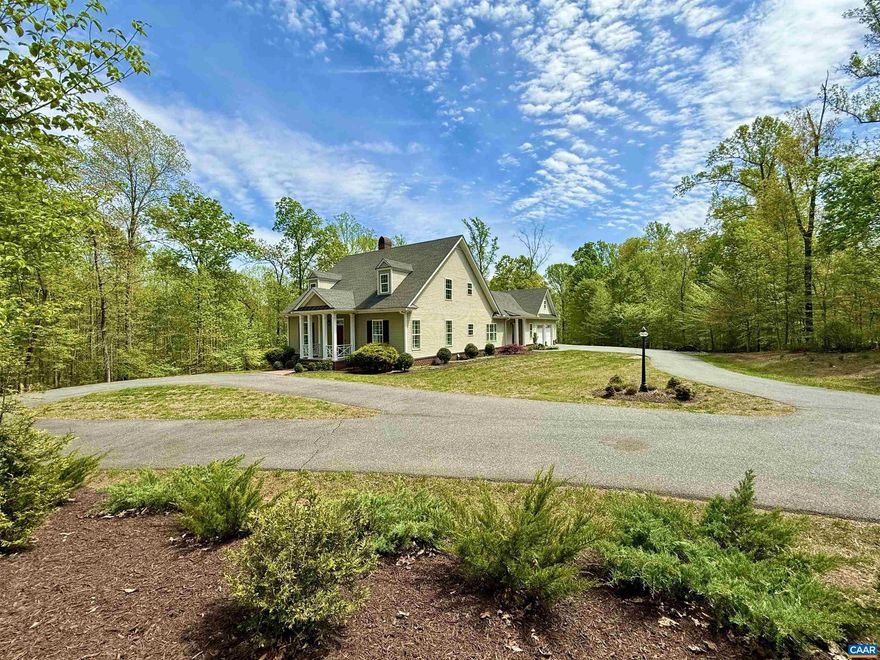 Beautiful Southern Living floor plan custom-built by Southland Homes on 9 acres, located in the desirable equestrian community of Hidden Hills. This exceptional property shows like a model home and offers primarily one-level living with spacious rooms, abundant natural light, and fine custom details throughout. Enjoy exceptional privacy with forested buffer zones on all four sides of the property. The thoughtfully designed first floor layout includes a primary suite, plus a guest suite or home office, formal and informal living spaces, and a well-appointed kitchen featuring an eat-in breakfast room and wet bar ideal for both everyday living and entertaining. A cozy brick fireplace with a Vermont Castings wood stove adds warmth and timeless charm. Additional highlights include a versatile bonus room perfect for a gym, recreation space, or office, along with a 2-zone HVAC system for enhanced comfort and efficiency. The oversized two-car garage includes a third bay ideal for an ATV, golf cart, or riding mower. A huge walk-out basement with full bath rough-in offers endless expansion potential. Enjoy the community?s miles of wooded trails and a riding ring, perfect for outdoor recreation.,Granite Counter,Wood Cabinets,Fireplace in Family Room