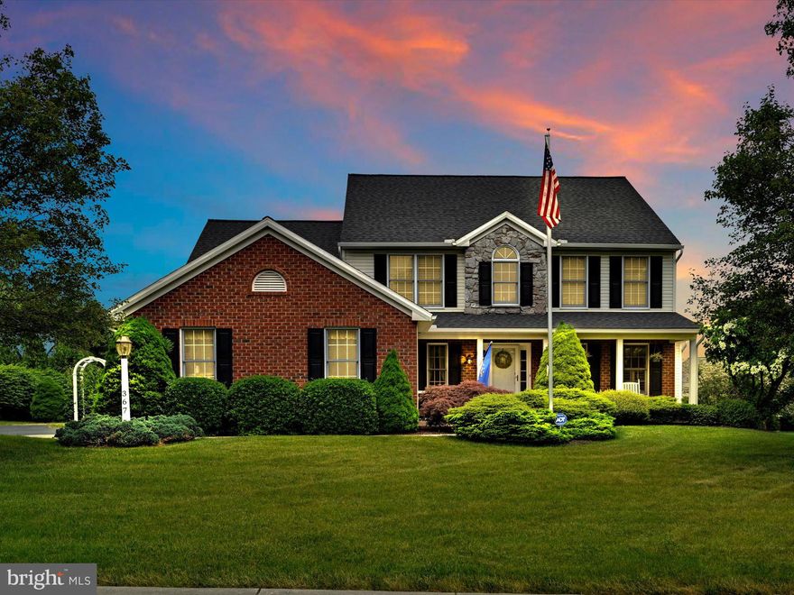 Gorgeous traditional brick home with many bonus features in Manheim Twp's Oregon Pointe neighborhood offering 5 bedroom, 2.5 baths, over 3,000 square feet of finished living space with a 2 car garage with epoxy flooring.  Property has low maintenance, mature landscaping on a flat lot.  Enter 376 Portland Place to an open foyer, formal dining room with tray ceiling, cathedral ceiling living room with gas log fireplace, newly added bonus room, granite country kitchen with island and gas cooking, first floor primary suite.  Upstairs has 4 large bedrooms.  Partially finished basement, mounted TV included, passive radon system and plenty of room for storage.  Don't miss out on your chance to be the 2nd owner of this immaculately cared for home!