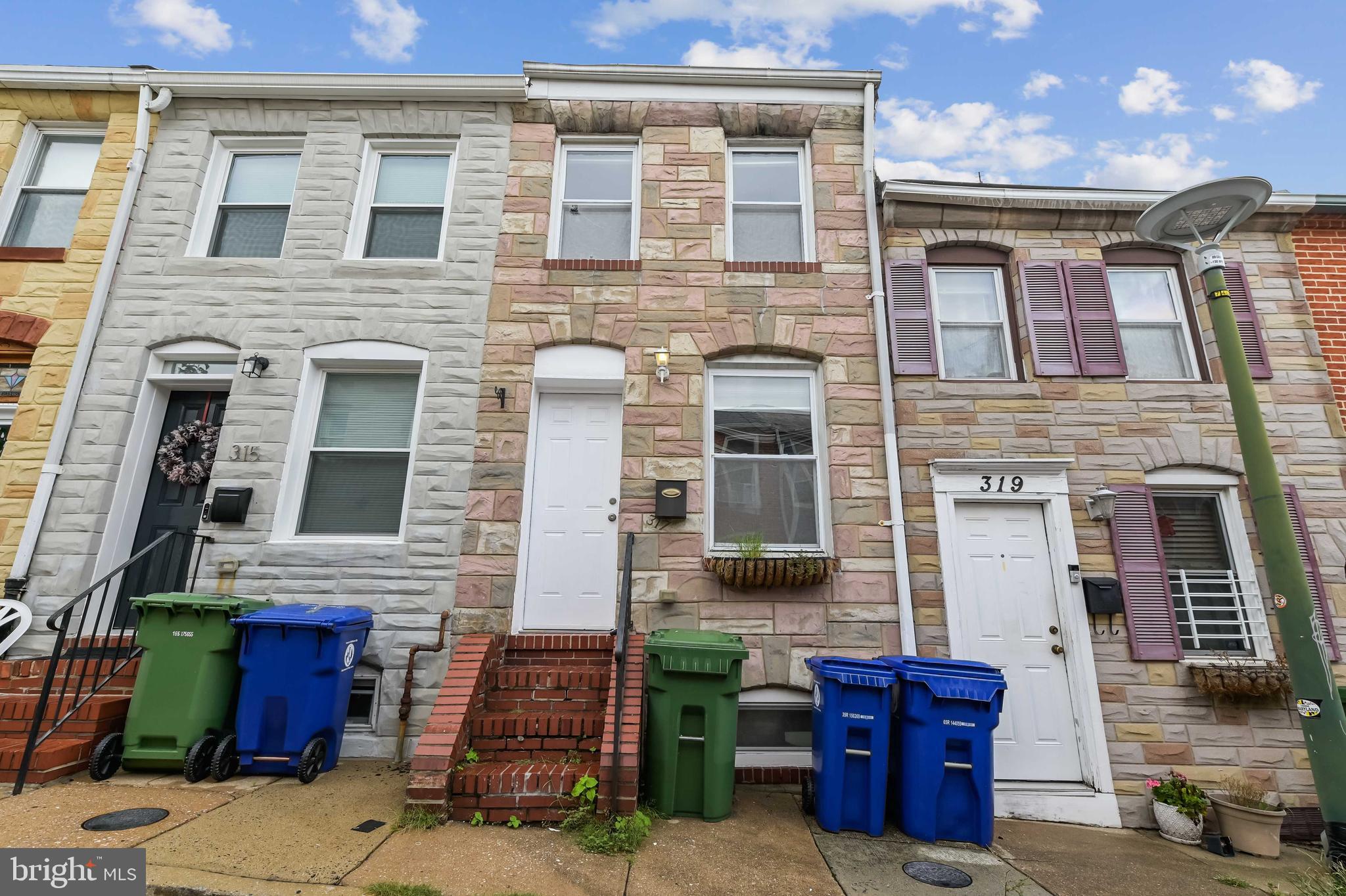 Charming fully renovated home in Fells Point! Kitchen with granite counters and sliders to back yard. Hardwood floors, recessed lighting, living room and half bath on entry level. Two bedrooms and full bath on upper level. Great roof top deck with city views!
