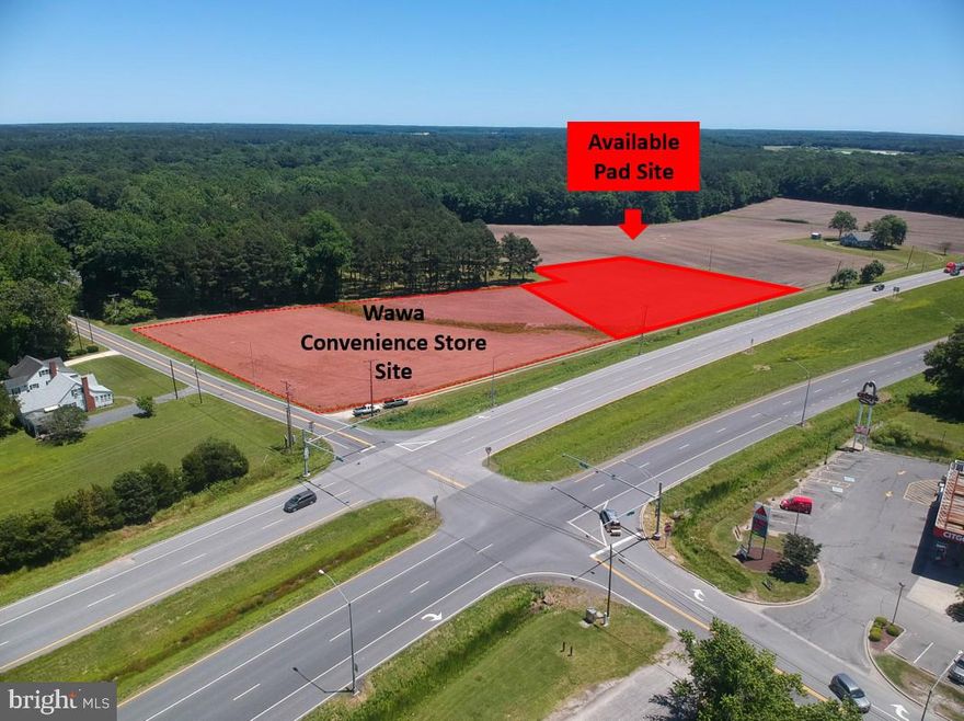 2+/- Acres, C-2 Zoning
Lighted intersection
Traffic improvements being done to complete new 4-way lighted intersection
Wawa Convenience Store as Co-occupant
20,000+/- vehicles a day
Pricing is for pad ready with site plan approval for drive thru
Water and Sewer being brought to premises
Available Ground Lease Option