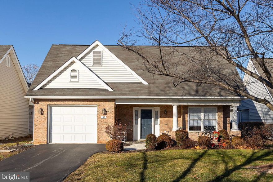 This charming 2-bed/2-bath brick front home is situated in the desirable Cross Creek community, exclusively for individuals aged 55 and above. Conveniently located just minutes away from shopping centers, restaurants, and entertainment options, this home offers both comfort and accessibility.
As you approach, you'll be greeted by a covered front porch, providing a welcoming entrance. The property includes a one-car garage for your convenience. Inside, the house features hardwood flooring, creating a warm and inviting atmosphere. The kitchen boasts modern amenities, including stainless steel appliances, a tile backsplash, and granite countertops. The gas fireplace in the living area is perfect for cozy evenings and adds a charming focal point. The primary bathroom is equipped with a heating light, ensuring comfort during colder seasons. The fenced backyard and the covered patio is a plus.  Updates and features include a newer dishwasher, a water heater installed in 2017, and a refrigerator replaced in 2021. The dishwasher was upgraded in 2020, and the fence was installed in 2016. For your convenience, there is an additional refrigerator in the garage, which was added in 2015. The HVAC system was replaced in 2020 and has been regularly maintained, ensuring optimal performance.