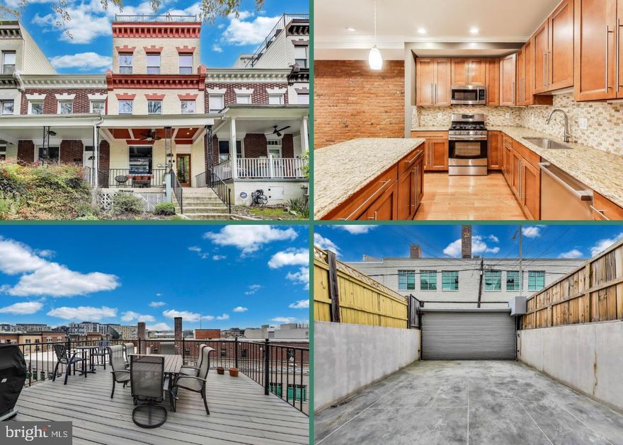 Parking Included | Private Rooftop Deck | Minutes to Metro
This 3-bedroom, 3-bath condo in Eckington combines space, function, and smart upgrades in a prime location. The open main level features hardwood floors, exposed brick, and a kitchen with granite countertops, tons of storage space, and stainless steel appliances. The main-level bedroom includes a private balcony and en-suite bath, while the upstairs primary suite also features an en-suite bath and generous closet space. The third bedroom is ideal for guests, a home office, or workout space. Additional features include a Nest thermostat, built-in audio system, and in-unit washer/dryer.
The private rooftop deck delivers sweeping views of the DC skyline—perfect for relaxing or hosting. Gated parking is included! Just three blocks from the NoMa-Gallaudet Metro, you're perfectly positioned near Union Market, Bloomingdale, Shaw, Big Bear Café, Lost Generation Brewing, and the Metropolitan Branch Trail—offering the best of DC dining, culture, and convenience.