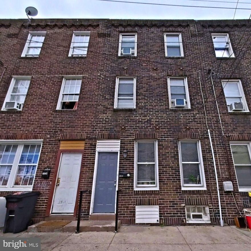 ENTHUSIASTIC SELLER. ALL OFFER CONSIDERED. SOLD AS IS ! Welcome to this spacious 3-story townhome offering a fantastic opportunity to buy in a growing neighborhood and capitalize on long term appreciation! This property is nestled away in the heart of East Kensington and is strategically located just two blocks away from the bustling Frankford Ave commercial corridor and two blocks away from the Huntingdon Station stop for the Market-Frankford line making access to downtown Philadelphia a breeze. 

As you enter, you are welcome by the cozy living room which is the perfect place to host friends and family for small gatherings. Hardwood floors flow throughout all three floors making it easy to maintain a clean home at all times. Followed by the living room is the spacious dining room to enjoy delicious meals with your loved ones. Tucked away in-between the living room and kitchen is a half bathroom for convenience. The well appointed kitchen is equipped with a refrigerator, oven/range, built in microwave, and dishwasher. Access to the large back yard is right through the kitchen and is a great area to enjoy beautiful summer nights that you will never forget.

The second floor includes two generously sized bedrooms with ample closet space and a full hall bathroom, while the third floor mirrors this layout with two additional spacious bedrooms and another full hall bath. With a total of four bedrooms and two and a half bathrooms, this home provides plenty of flexibility for families, roommates, or rental income potential.

The property also features a full unfinished basement with laundry area and direct access beside the dining room, offering excellent storage and expansion options. Additional amenities include a security alarm system, smoke detectors, carbon monoxide detectors, garbage disposal, and cooling provided by window units.

Tenants currently occupy the property but will move out before the closing date.

Location is a true highlight—this home boasts a Walk Score of 92, meaning most errands can be accomplished on foot, and a Bike Score of 82, showcasing excellent biking infrastructure. Commuting is a breeze with the Huntingdon Station (MFL) just 4 minutes away, providing direct access to any part of the city. For outdoor recreation, enjoy nearby Richmond Playground, Aramingo Square, and Hissey Center.

Whether you’re a buyer looking for a roomy home in a highly walkable neighborhood or an investor seeking a property with strong rental appeal, this townhouse delivers exceptional potential. Don’t miss the chance to own a versatile property in a prime location. Schedule your showing today!