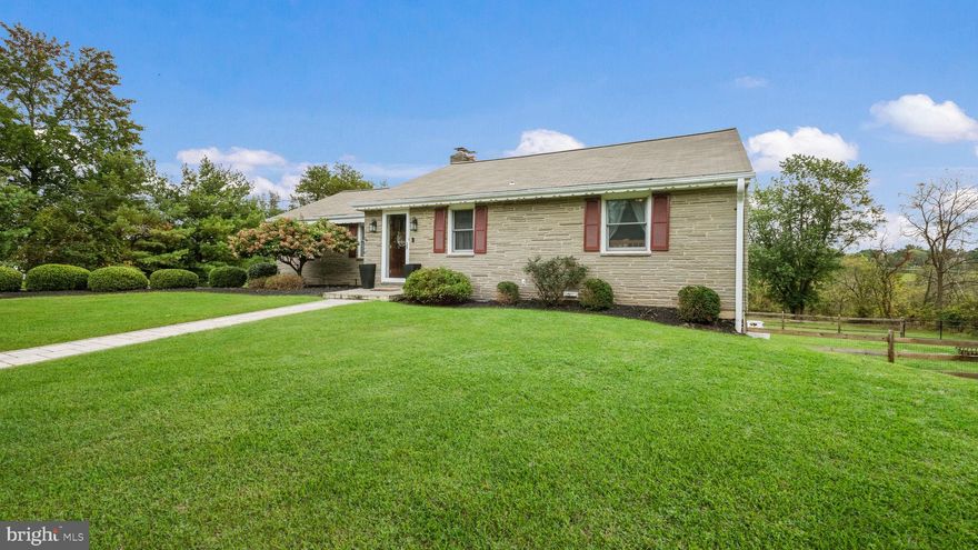 Welcome to 1110 Mill Road Hatfield, PA in the desirable Pennridge School District! This beautiful Ranch/Rambler sits on almost 2 acres of gorgeous private land. First enter into the Foyer which you are welcomed by beautiful hardwood flooring that spans throughout the entire first floor. The Foyer opens into a huge Family Room with vaulted ceilings and exposed beams. The Family Room features a grand handcrafted stone fireplace and large windows, which lets in  plenty of natural light. Heading back to the Foyer and into the Hallway you will find the three bedrooms, the primary and the two additional. All of which are very sizable with ceilings fans, hardwood flooring, and plenty of closet space. The Primary Bedroom features its own Primary Bathroom with sliding barn door, tiled flooring, newer vanity, and tiled walk-in shower. There is a Full Bathroom off the hallway that features a newer vanity, tiled flooring, and a tub/shower insert. As you head down the wooden staircase with updated wooden balusters you are greeted by a brand new Kitchen. This beautiful Kitchen features two-tone cabinetry, a huge farmhouse sink, dolomite countertops, a Wolf Range with a range hood, Decor double-oven, built-in microwave, a stainless steel dishwasher, and a stainless steel fridge/freezer. Off the kitchen you have a Dining Room area and well as a Living Room Area all with engineered hardwood flooring throughout. Continue on into the Laundry Room area, which has the included side-by-side washer/dryer and utility sink. Next, you have the downstairs Powder Room off the Laundry room as well as an attached garage with access from the inside. Heading back through the Living Room and Kitchen you will walk right out onto a paver patio. This then leads you into a deck that is connected to the above-ground pool. There are two sheds on the property one that connected to the big asphalt driveway which wraps around the front and side of the house, as well as a fenced in side-yard. This is super desirable lot that you do not see everyday. Do not miss out on this great opportunity!

*New Roof (04/14/2026), New Kitchen (2024)*