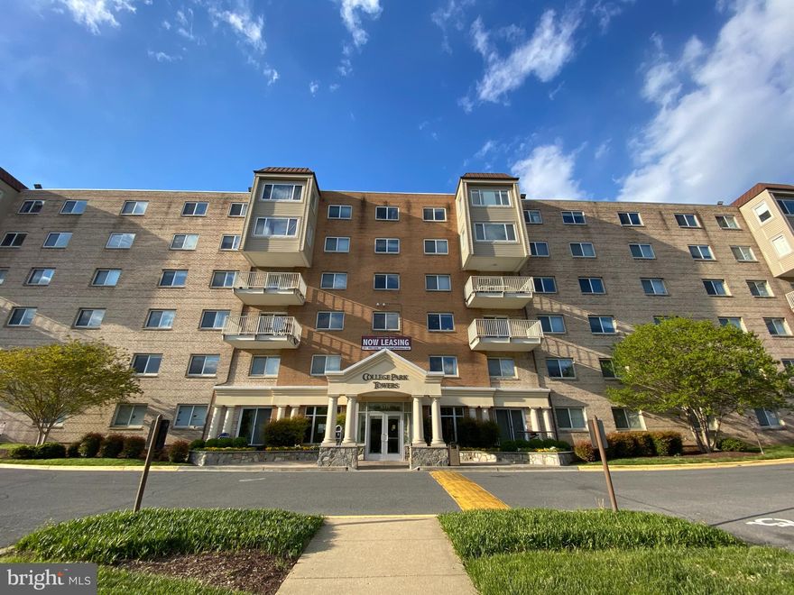 Well maintained unit with upgrades.  2 Bedrooms and 1 full updated bath.  Enclosed balcony adds more sq. ft. for office or exercise area.   Spacious living room, dining area and kitchen with gas stove.   Condo fees include all utilities, parking and onsite gym.   Secure building with parking lot.  College Park Towers is within walking distance to the University of Maryland campus, restaurants and metro.  Building has fitness center and meeting room.  The Lobby has private mailboxes, ATM and vending machines.  All inclusive building.