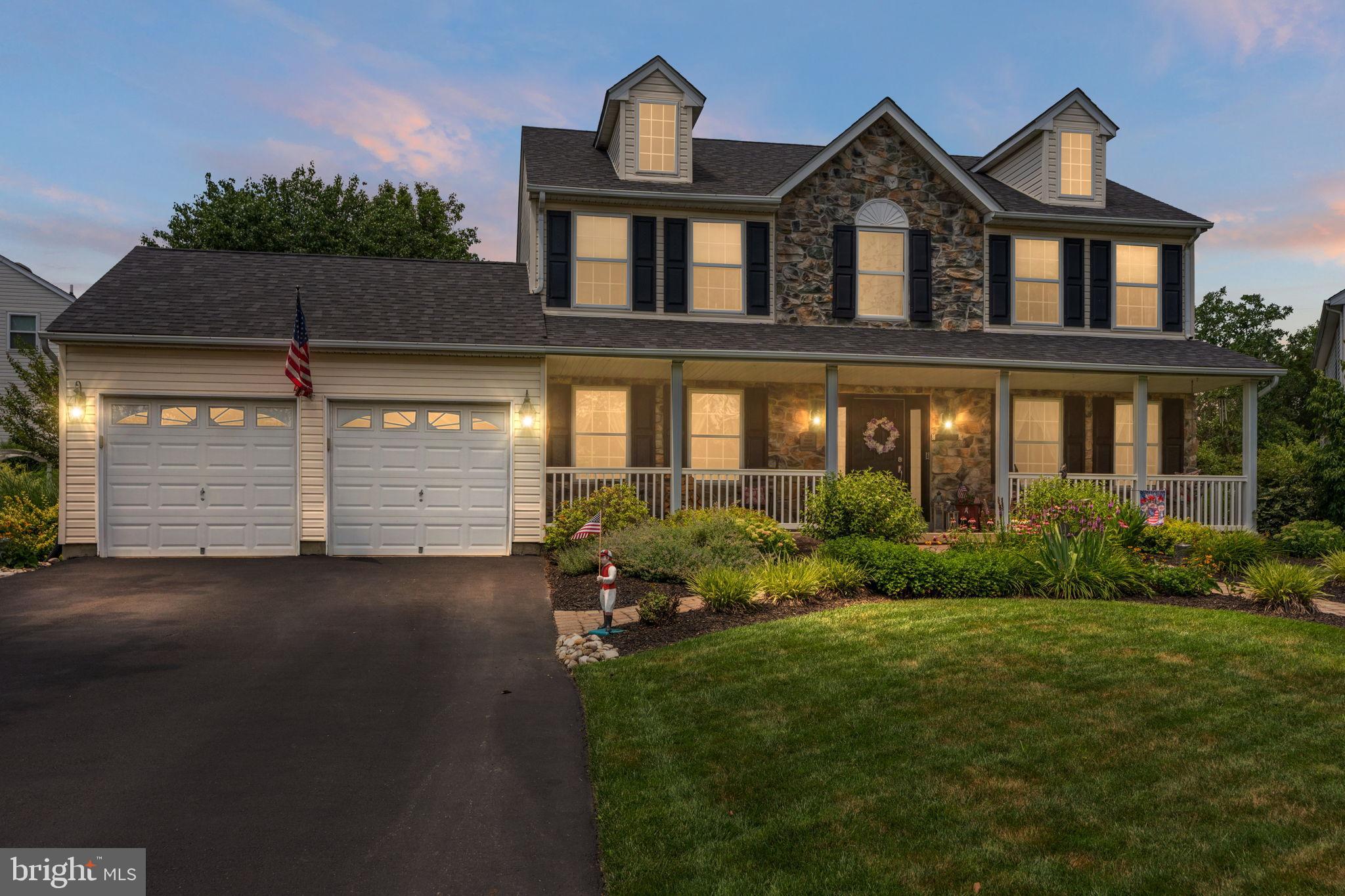 A garden paradise awaits in the popular Maple Knoll neighborhood in Central Bucks School District. A hardscaped path leads to front porch where you can enjoy the sights and sounds of the front garden pond, birds and butterflies, charming gardens and views of the cul-de-sac. Step inside to this meticulously maintained home and find exquisite millwork, from crown molding and extra trim around doors to the classic and elegant wainscotting in the formal dining room. French doors lead into the formal living room which can also be the perfect spot for a quiet home office or reading room. The center hall foyer leads to the open and inviting eat in kitchen and family room. Imagine spending a chilly night in front of your wood burning stone fireplace while still enjoying the views from extra windows of the backyard and patio area. A glimpse of the beautiful stone hot tub with waterfall can be seen here and beckons you to enjoy the great outdoors in your own private paradise. The kitchen, truly the heart of this home, offers plenty of cabinet space, granite counters, and designer backsplash, upgraded appliances, center island and a convenient pantry. Adjoining the dining room, the kitchen offers ease of entertaining and meal planning and will be sure to be a favorite spot. The laundry mudroom allows access to the powder room, painted in soothing colors and the two car garage. The finished lower level expands your living space with a large second family room with built in bookcases and lots of storage. The quality of workmanship doesn't stop here. The warm and cozy wood wainscotting and trim make this room especially inviting. The workshop area has bilco doors for easy access to the backyard and space for mechanicals.
The primary bedroom, with cathedral ceiling and walk in closet allow for plenty of room and a private primary bath that has been updated beautifully and will make prepping for the day ahead or relaxing for the evening so easy. Three additional bedrooms and a hall bath complete this level and offer lots of space for guests and family. This home has been loved and cared for by one owner and the pride of ownership shows in every corner. Neutral, soothing colors in most of the living areas will allow you to move right in and start enjoying your home. You will want to take your time as you traverse the meandering hardscaped paths from the front yard and the rear yard so you can take in the beautiful garden areas and prepare to enjoy the paver patio. The bubbling hot tub with a soothing waterfall will be a favorite spot for everyone as they enjoy this wonderful garden spot with so many features to love. Maple Knoll is conveniently located near major commuting routes and offers close proximity to schools and shopping. Valley Square, Lions Pride Park and many other area attractions are close by for even more fun and enjoyment, if you can bring yourself to leave this immaculate, peaceful home. Opportunities like this one are hard to find! Make time to see this one quickly! For peace of mind, a one year warranty is also included. You will love living here!