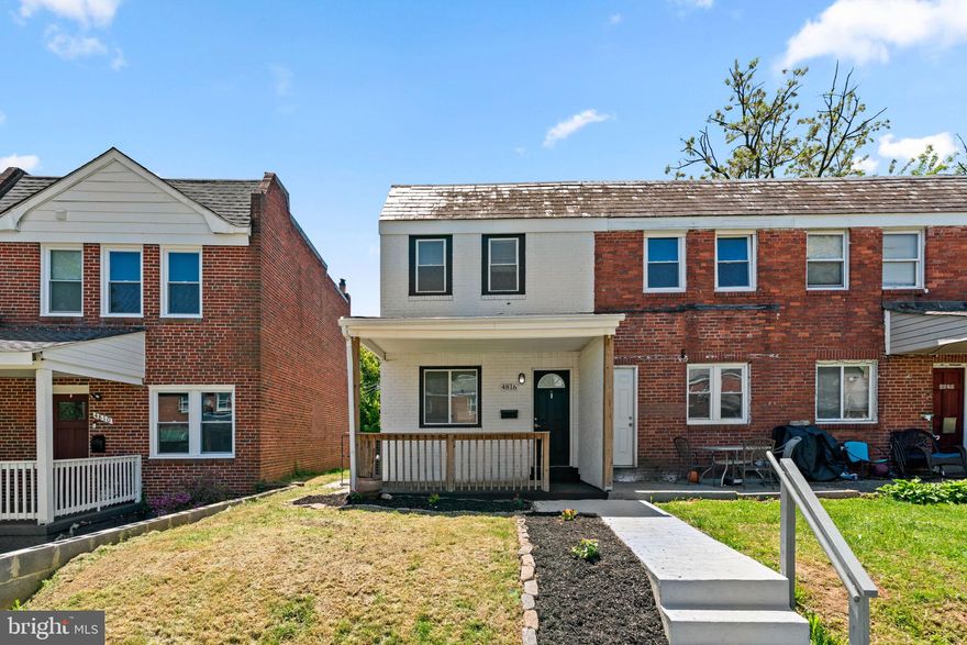 Lovely updated 3 bedroom 2 bath end of group townhouse with covered front porch in Central Park Heights neighborhood. LVP flooring throughout living and bedroom areas. Bright open floor plan on main level living room, dining room, and kitchen with sleek white cabinetry and quartz countertops. Laundry room is conveniently located off kitchen area.  Upper level has 2 bedrooms and one full bath. Lower level includes 3rd bedroom and one full bathroom. Fully fenced backyard has double gate, which allows for private parking in rear. Conveniently located near Sinai Hospital and I-83. Must see!!!