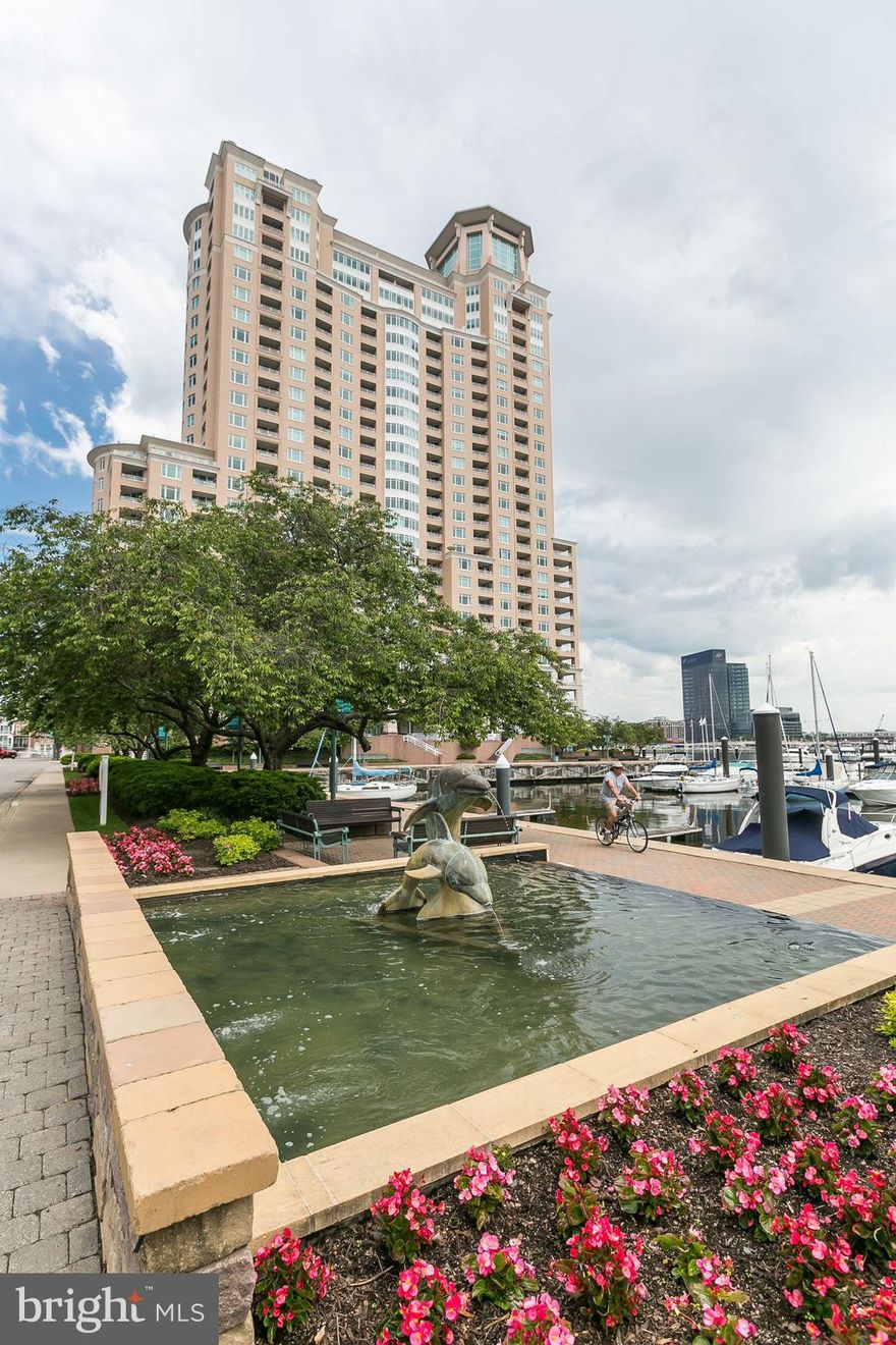 Waterfront Harborview luxury condo in full service building! Exceptional water views, an array of building services and amenities!!  Resort style living with balcony views of Inner Harbor nightlife/Fed Hill/Harbor East to Harbor Gateway! New updates, fresh paint and some new fixtures! LR/DR area offers open space, walkout to balcony, new pendant and entry lighting and breakfast bar! Main Suite offers large bay window and balcony access, walk-in closet. Large covered balcony to enjoy private outdoor entertaining, evening concerts from Pier 6, fireworks! Includes 1 assigned parking space.  The Harborview Marina and Yacht Club offers an array of amenities and services. Live the luxury lifestyle you deserve! Beautifully landscaped grounds with walking /jogging paths, Indoor/outdoor pools, extensive fitness center and spa with cardio area, yoga studio, steam, sauna, hot tub, on-site security staff, conference and banquet rooms, business center, paper delivery, guest suites, and more! Also included, 24/7 front desk concierge and garage valet! Excellent location convenient to Inner Harbor, Federal Hill and South Baltimore attractions, gourmet restaurants and grocery shopping, BWI Airport, MARC train, free public bus, water taxi transportation, and, both stadiums!
