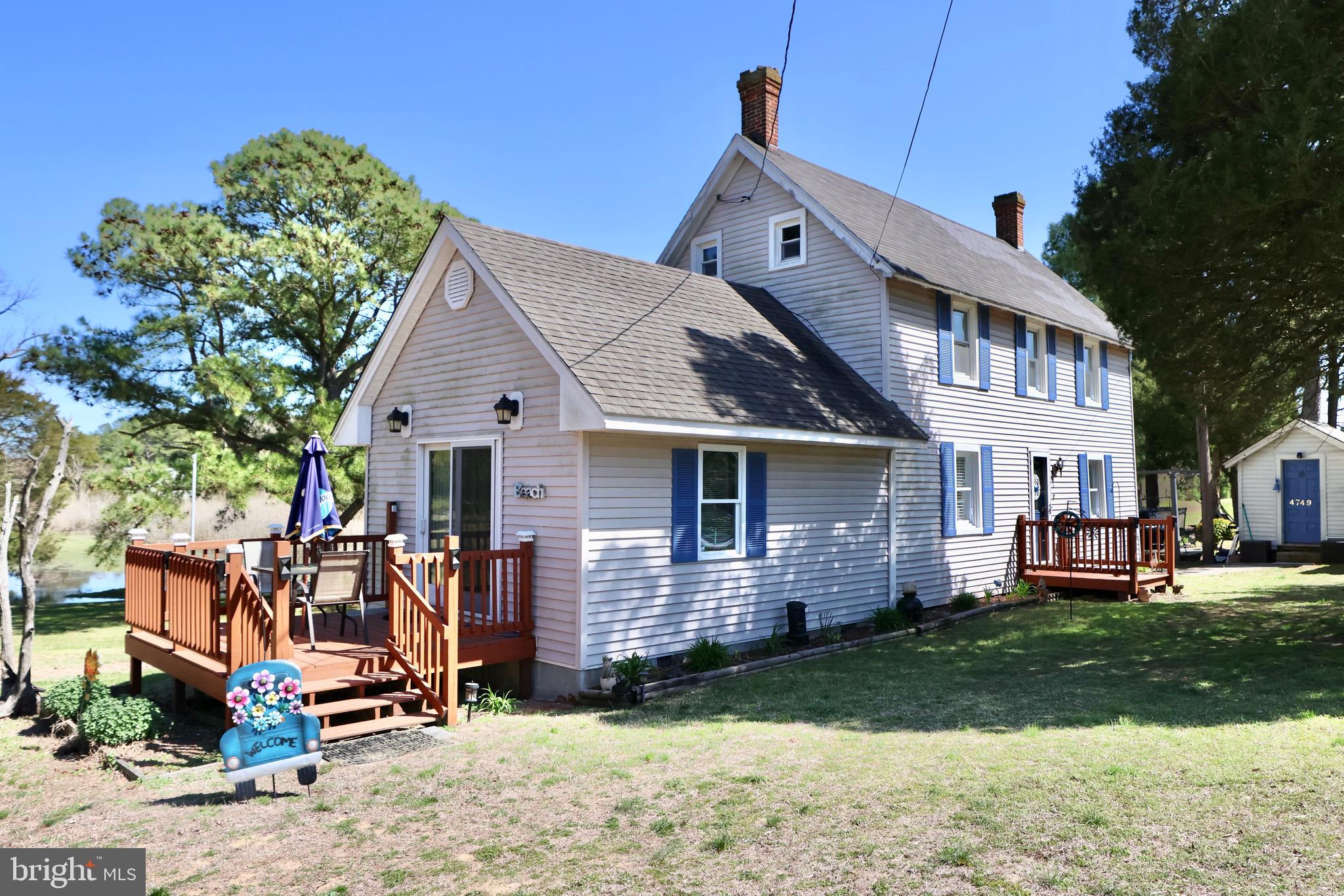 Looking to grab a piece of the "Bay Life", look no further. Situation in the waterside community of Tyaskin, this well-maintained Farmhouse offers so many of the benefits of being around the water without the huge price tag!!! This 4 Bedroom 2 bath property features a large, updated kitchen giving everyone plenty of room when meal prep or entertaining are on the agenda. The main bedroom located on the first floor has its own private deck with views of the Nanticoke River. Going to host a crowd... no worries the living/dining areas are nice sized and there are three large bedrooms upstairs for the family on the grow or just an overnight stay. The home sits on 1.64 acres with it's outdoor patios has ample room for entertaining or storing your toys. Located less than 100 yds from the Tyaskin park with it's sandy beach and wharf you are just moments away from all the fun. For the boating enthusiast the Cedar Hill Marina is also close by. Summer is just around the corner!!! Schedule your showing today!