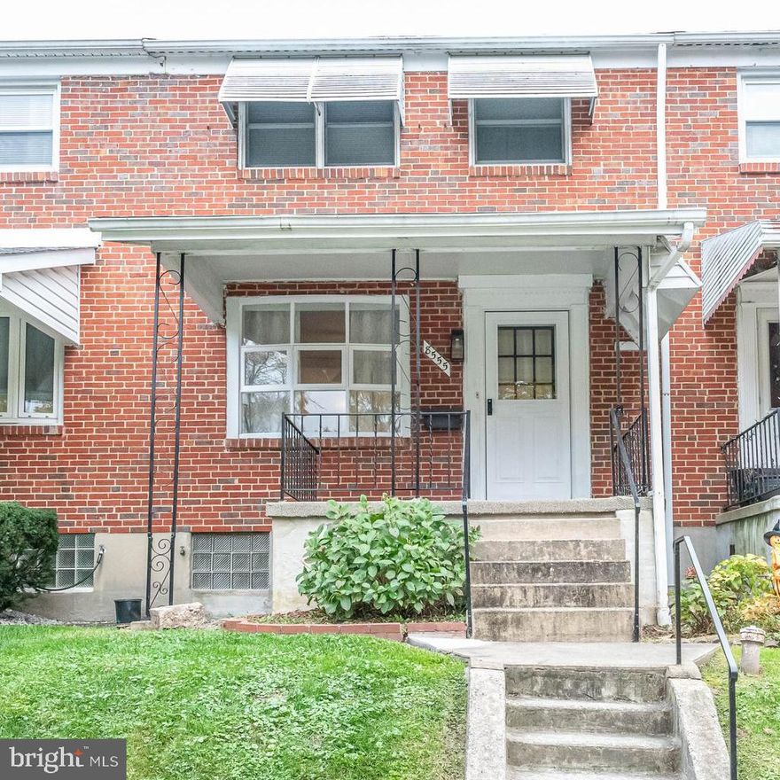 MUST SEE in Parkville!! 3 bedroom/ 1.5 bath BRICK townhome in the Oakleigh neighborhood. Just minutes from access to 695 and I95, this house is located on a peaceful street with the front of the house facing a wooded area of Putty Hill Park. The rear of the house has its own private parking pad and backs up to a nice wide open community area. Roof and HVAC were recently replaced within the last year. Fresh paint throughout and all hardwood floors were just refinished. Nice open living room and dining room on the main level, 3 bedrooms and full bath on the top floor and partial finished basement with 1 room, a utility room and a ½ bath with rear access to the basement