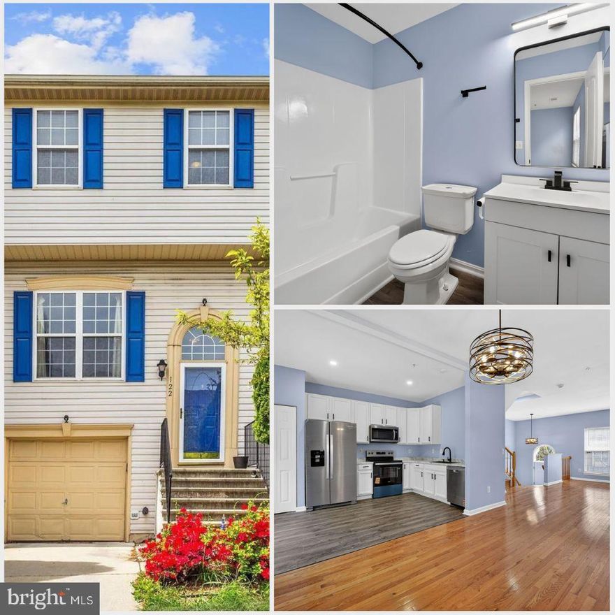 This stunning split-foyer townhome showcases soaring windows, sun-drenched interiors, and thoughtfully selected upgrades throughout. From the moment you step inside, you’re welcomed by gleaming hardwood floors, high ceilings, and a spacious, open layout designed for both comfortable living and effortless entertaining. The generous living room flows seamlessly into a separate dining area and an inviting eat-in kitchen featuring new appliances, white cabinetry, ample storage, and direct access to a private rear deck-perfect for morning coffee or evening gatherings.
Upstairs, the expansive primary suite offers abundant closet space and a private full bath. The fully finished lower level includes a laundry area with new washer and dryer, and the potential for a fourth bedroom with a half bath—ideal for guests, a home office, or multi-generational living. A single-car garage with interior access adds everyday convenience.
Recent improvements include fresh paint throughout, brand-new kitchen appliances, and updated laundry machines. The exterior is equally impressive with a private deck and patio, a fenced rear yard backing to evergreen trees for added privacy.