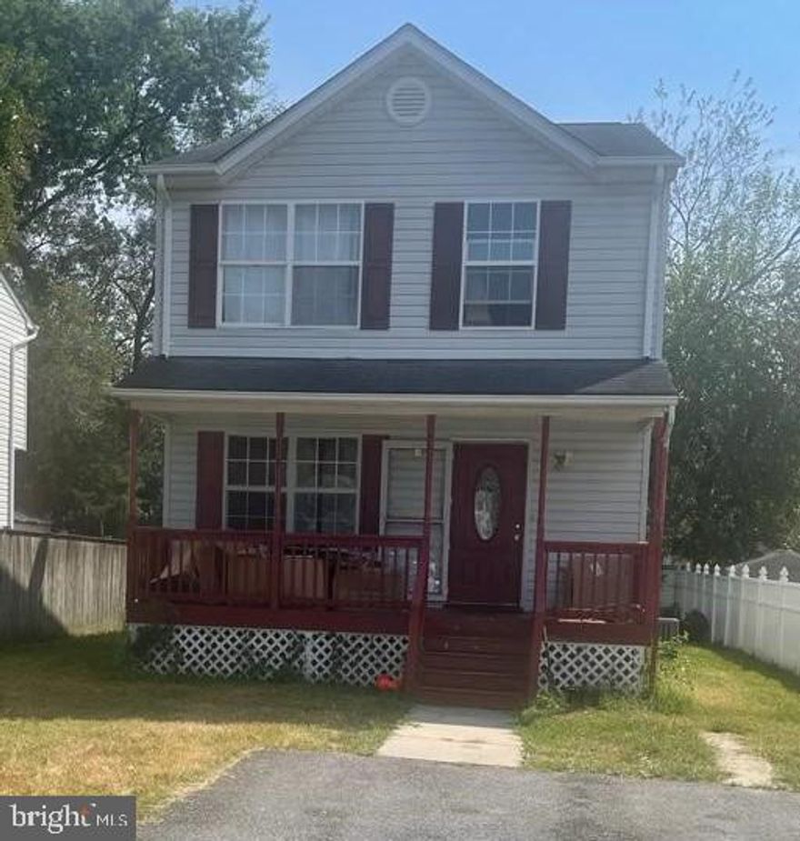 Cute Colonial with Full Front Porch! 5BR 3 1/2BA,  MBR with vaulted ceiling, Country Kitchen, Full walk up Basement with one full bath and a bed room.  8x16 Shed in back yard.