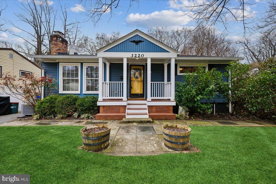 Welcome to this well-maintained expanded rambler in desirable Homewood, just 0.4 miles to the MARC Train Station and Historic Kensington. This home showcases refined architectural details, including crown moldings, replacement windows, wood flooring, custom millwork, large addition, and updated baths.
A covered front porch welcomes you into the light-filled living room featuring a glass-enclosed fireplace with a wood mantel. The living room flows seamlessly into the expansive kitchen, which offers granite counters, generous prep space, a stone tile backsplash, updated appliances, a double gas range with a built-in griddle, skylights, desk area, and slate flooring. The dining room opens to a sizeable family room addition with access to the deck. This inviting space features beamed ceilings, a cast iron stove, a decorative ledge, and a mini-split system. Just off the kitchen is a practical mudroom and laundry combination. The main level is complete with three cheerful bedrooms (one of which no longer has window or closet but could serve as a nursery or office) and an updated bathroom with newer fixtures, a vanity, and a deep soaking tub.
Downstairs offers additional living space, including a flexible extra bedroom or office with an en-suite bath and newer carpeting. There is also a guest room with a closet and recessed lighting. Two substantial storage areas provide excellent utility, and one could be finished to create even more living space — it includes replacement windows and direct access to the rear yard.
The property features a driveway and a fenced backyard with a deck and mature landscaping. Ideally situated just minutes from Historic Kensington and the MARC Train, with a short drive to Wheaton Mall and Costco. Nearby parks include Homewood-Capital View Park, Flinn Park, and St. Paul Park in the Town of Kensington. Easy, convenient living.
