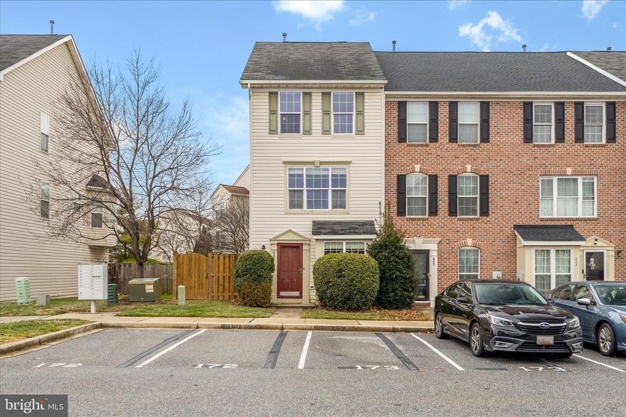 Adorable end unit townhome situated close to major commuter routes like 270 and 70, is move in ready!  Bright and light filled, walk into the main level with coat closet, living area  and  eat-in kitchen with walkout to extended fenced backyard.  Enjoy summer evenings as the light filters through the trees on the back patio. Kitchen is large with plenty of counter space for meal preps, storage for all your cooking and baking needs, and a large pantry.  On the second level you'll find one bedroom, a full bath, laundry, and another large but cozy living space with fireplace and bay window. AC + water heater replaced in 2022.
The top level provides two bedrooms and a Jack and Jill full bathroom with double sink, tub and separate shower and linen closet. The larger bedroom is located on the back of the home for quiet and privacy.  
Two assigned parking spaces and plenty of visitor parking is available in the neighborhood!  With Wawa right down the street, CVS at the corner and local eats all very close, you'll never have to go far for an errand.