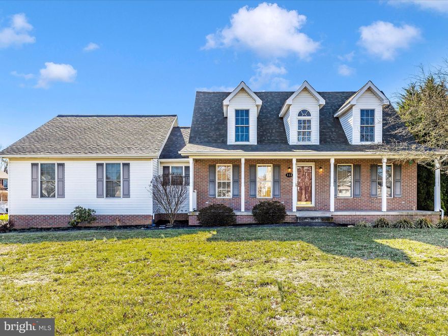 Welcome home to 113 Bennett Dr, a  3-bedroom, 3.5-bath Cape Cod in the sought after Bennett Estates neighborhood of Thurmont! This home features main level living with the special layout only a Cape Cod offers with thoughtful features throughout. Step inside to find hardwood floors that flow through the main level and brand new carpet. The spacious main-level primary suite features ample closet space and a private ensuite bath. The inviting living spaces include a bright and airy living room , a well-appointed kitchen with updated appliances and a separate dining area that opens to the bi-level deck, perfect for outdoor entertaining. Upstairs, you'll find two additional spacious bedrooms and a full bath, providing plenty of room for family or guests. The finished lower level offers a fantastic rec room, a full bath, and additional storage. One of the standout features of this property is the oversized 3-car garage, complete with a full attic storage area above. The fully fenced backyard offers a bi-level deck for entertaining. Roof replaced in 2023!  Don't miss out on this opportunity.