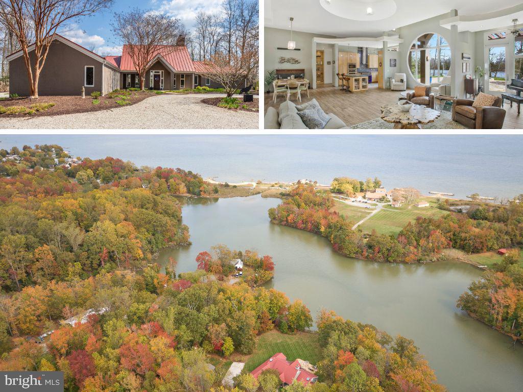 Nestled in the serene surroundings of Edgewater, Maryland, a suburb of the historic Annapolis, this custom waterfront gem offers an unparalleled blend of privacy, luxury, and natural beauty. Spanning over 12 acres of pristine gated land, this estate boasts an impressive 550+ feet of direct waterfront access, setting the stage for a truly exclusive living experience.
The property's curb appeal is immediately apparent, featuring a meticulously landscaped exterior, a striking metal roof, and an architecturally stunning design. A circular driveway leads to a welcoming covered front porch, inviting guests into a realm of breathtaking water views and refined elegance.
Upon entering, you're greeted by a grand great room that seamlessly integrates beautiful tile flooring, an atrium ceiling, and a cozy fireplace, crafting an ambiance of warmth and sophistication. The gourmet kitchen is a culinary dream, complete with a center island, high-end Viking appliances, and exquisite finishes, offering both functionality and style for the discerning chef.
The primary suite is a masterpiece of design, offering spacious luxury with a large walk-in closet and an ensuite bathroom featuring a stand-up shower and a freestanding tub, ensuring a private retreat for relaxation and rejuvenation.
Further enhancing this magnificent home is a completely finished lower level, providing versatile space for entertainment, leisure, or additional living quarters, according to your lifestyle needs.
For the automobile enthusiast, the property includes a 2-car rear-loading garage, complemented by an enormous detached workshop. Currently used as a recreational space, it houses a golf simulator, offering endless possibilities for customization to suit any hobby or passion.
Outdoor living is equally impressive, with a stone patio that promises unforgettable evenings. Here, the unobstructed water views create a perfect backdrop for relaxation or entertaining, further enhanced by a luxurious hot tub, making it an ideal spot for soaking in the tranquil surroundings.
This waterfront haven represents a rare opportunity to own a piece of paradise in Edgewater, Maryland, offering an exquisite blend of privacy, luxury, and natural charm. Whether seeking a sanctuary for peaceful living or an enchanting space for entertaining, this home delivers on every level, promising a lifestyle marked by beauty and distinction.