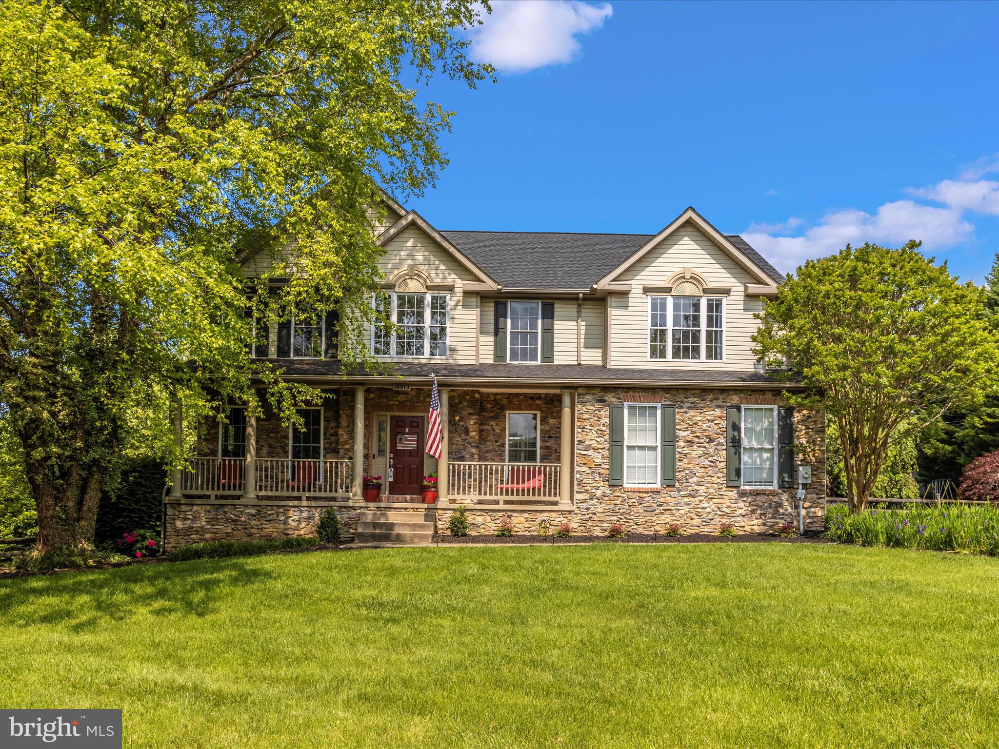 Location Location! Over 4500 sq ft! Beautiful Custom Built Home within Howard County in the Glenelg school District. Great commuter location (less than 2 miles to I70) and walkable to shops, restaurants and pool. Nestled at the end of a cul de sac with a large private beautiful 1.34 acre fully fenced backyard. Enjoy hosting family and friends on your no maintenance Trex deck with vinyl railings, there's plenty of room for backyard sports, even a zipline and a fun tree house too! Beautiful stone accent the front of this home and a great front porch leads you into this updated grand home. Main level floor plan starts with a gourmet kitchen featuring granite, stainless steel appliances, double wall oven, large center island, breakfast bar and attached sunroom leading to the Trex deck. Kitchen opens to large family room with gas fireplace and no fuss luxury vinyl plank flooring. The first floor office is a must these days for the at home worker, a dining room, laundry room and powder room complete the main level. Upper level features a generous owner suite with large walk in closet, spa bath with jetted tub, double sinks, beautiful tiled shower and separate water closet. 3 more large bedrooms (2 bedrooms connect with Jack and Jill bath) make up the upper level. The walk out lower level is finished with family room, bar, weight area, a separate room currently being used as a 5th bedroom, could be another office..., half bath. and storage room. Double wide driveway for plenty of parking too! Updates include new Roof 2022, some Windows and Skylights 2022, Cooktop 2023, Upper AC unit 2021, lower AC 2016, Hot Water Heater 2020, Washer and Dryer 2020, Refrigerator 2020... more listed in disclosures! Come visit this beautiful home!