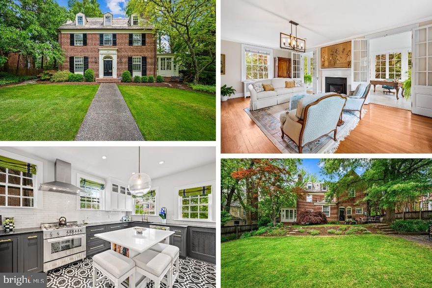 Timeless Elegance in Guilford – Classic All-Brick Colonial. Step into this beautifully maintained five bedroom, three and a half bath Colonial home nestled in the heart of Guilford. This all-brick gem exudes historic charm with an abundance of original details, complemented by thoughtful modern updates. From the moment you arrive, the lush, manicured landscaping sets the tone for what lies ahead. Enter through stunning wooden double doors into a welcoming vestibule that opens to a grand foyer, highlighted by a dramatic curved staircase and ceilings over 9 feet tall. The main level features gleaming refinished hardwood floors throughout. A spacious living room offers a cozy gas fireplace and opens via French doors to a sun-drenched spacious  sunroom, complete with walls of windows and access from another set of French doors to a fully fenced backyard — perfect for relaxing or entertaining.  In addition to the spacious sunroom one can enjoy the cozy den/office on the first floor that currently is used as a bedroom for less mobile friends. The formal dining room, framed by a charming bay window with original glass panes, overlooks a picturesque stone pathway. Adjacent is the lovely  kitchen — a chef’s dream! It boasts a F. Bertazzoni (Italia) five-burner gas stove, stainless steel hood with a powerful five-speed exhaust fan, soapstone countertops, a marble-topped island, panel-ready refrigerator, subway tile backsplash, and custom cabinetry with brass hardware and a brass faucet. Decorative glass-front cabinets and stylish tile flooring complete the look. The first floor powder room is off the centre hallway and the back stairway provides direct kitchen access. Upstairs, you'll find five generously sized bedrooms and three full baths, providing ample space for family and guests. The basement adds functionality with a large pantry, abundant storage, French drains, two sump pumps, a vapor barrier, a recently replaced water main, and a new boiler for peace of mind. There is no water trouble here! This lovingly preserved home offers the perfect blend of historic character and modern convenience in one of Baltimore’s most desirable neighborhoods. Don’t miss your chance to experience its special charm — schedule your visit today!