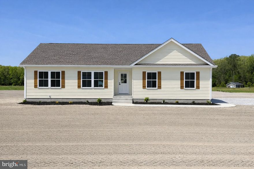 1463 sq. ft. new construction ranch home! Looking for rural living while staying close to town? Look no further!

This home features a split floor plan that provides privacy for the primary bedroom & bathroom, along with 2 bedrooms and 1 bathroom located on the opposite side of the home. The open-concept main living area connects the kitchen, dining area, and living room, creating a spacious and inviting layout.

The kitchen includes an island, oven/range, dishwasher, refrigerator with ice maker, and above-range microwave. LVP flooring runs throughout the home, with vinyl flooring in the bathrooms.

The utility room offers plenty of space for a future washer and dryer, as well as extra storage. Pull-down attic stairs provide access to a floored attic area for additional storage.

Outside, the property features sidewalks, a wide stone driveway, and with the layout there is future potential for building an attached garage.

Home is new construction, taxes have not been assessed yet.
