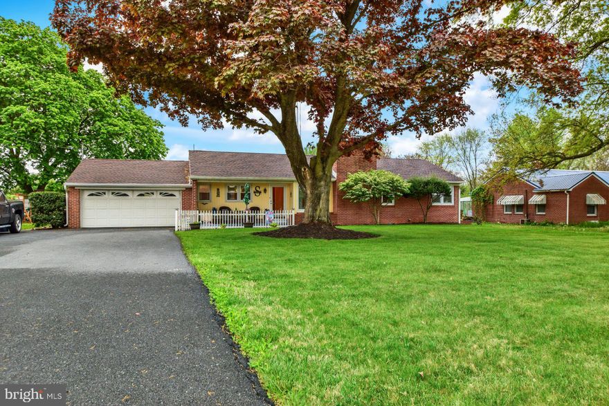 Well appointed Rancher in Chambersburg! Hot location and close to all amenities. Step into this well loved single family home with classic style with several recent updates! Home has a new roof as of 2024 and all windows have been replaced from original. Large flat yard with great landscaping and large concrete patio. Plenty of room on the front porch for a bistro set or other seating. Welcoming entrance with foyer that splits the kitchen and living room. Beautiful wood burning feature fireplace is the focal point of the living room.  Equipped with a dedicated dining room and even has a butler's door! You will find tons of quality and character like this throughout the home. Heat pump with an oil furnace backup leaves you with options and efficient heating control. Perfect size bedrooms with a nice master. Bathroom has clean lines and flawless fixtures. They don't make things like this anymore folks! The basement is dry and large. Bonus hobby room in the basement as well as fireplace and tons of storage!