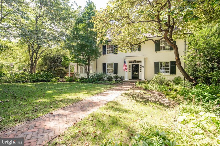 Welcome to 5804 Cedar Parkway, a rare gem in the historically designated section of the West side of Chevy Chase Village. This elegant 1928 center hall colonial boasts 7 bedrooms and 5.5 bathrooms across over 6,000 square feet. Nestled on a flat, 1/3 acre lot backing to the prestigious Chevy Chase Club., this home offers unparalleled privacy and expansive green space. Enjoy the luxury of multiple terraces, a private yard, and the ability for seamless indoor/outdoor entertaining. The home features a renovated kitchen in 2021 open to a large family room with extraordinary architectural details, a formal dining room, elegant living room, a main level office and a secluded bedroom on the 2nd floor that has served as an office for other owners. With a prime location within walking distance to the metro, shops, and trails, this home perfectly blends traditional charm with modern comfort. The added  convenience of a large one-car garage, surface parking for 3 cars, and a secure fenced back yard (with an automatic gate opener) adds to an owner's comfort. Live the epitome of elegance and convenience in this stunning Chevy Chase Village home.
Updates since 2020 - Underground sprinkler system, rear patios redone, Gas Fire Pit added, Family Room and Living Room both have gas fireplaces.
CHEVY CHASE VILLAGE has its own management, police force, snow plow, trash services, special pick up, leaf pick-up, parties and educational events at no extra cost to residents.