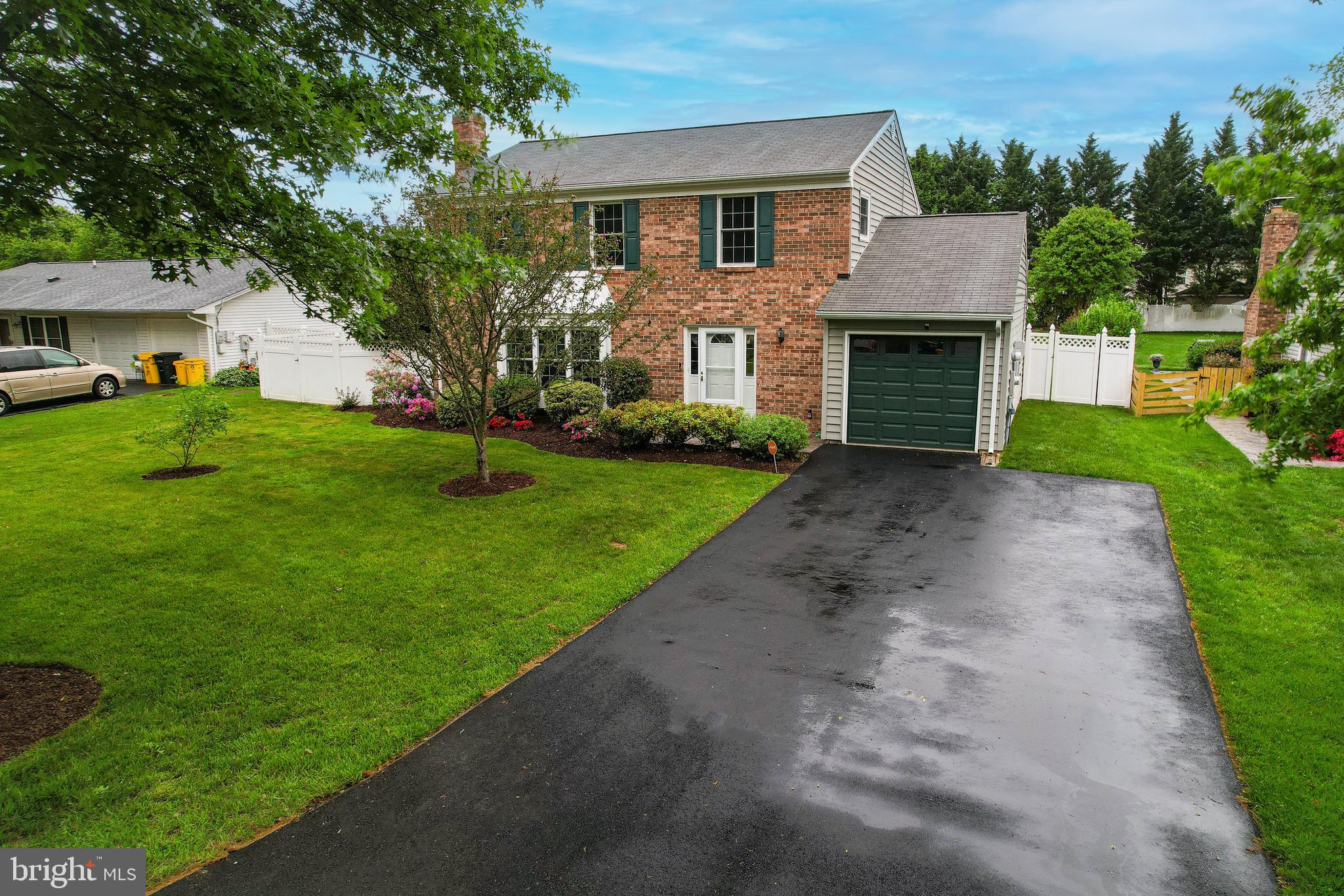 This 4 bedroom, 2.5 bath home in popular New Cut Farms has so many great features, many of them unique. Let's start with the basics: Brand new carpet on the stairs and entire 2nd floor, & whole home has been freshly painted. The kitchen, with some newer appliances, has an open floor plan to either a family room space, table space or both. The TV there conveys. The dining room and living room are large and the dining room has extra built-in cabinets and counter space for easy entertaining. Both full bathrooms (one attached to primary bedroom) have been updated and there is a walk-in closet in the primary bedroom.
Are you environmentally & financially conscious? This home has solar panels for nice low monthly utility bills. The home is equipped with central air, a whole house fan, a radiant barrier to reduce heat in the attic space, & extra insulation to also help with your monthly expenses. Rain barrels, compost bin, & lawn mower convey with the home. The lawn & fenced-in veggie gardens have been organically-maintained. Plus, the entire large backyard is fully fenced with neat gardens around the edges that were all mulched this week.
Dog lover? This is the home for you. Seller had a kennel attached to the back of her home so pets could come and go from her kitchen doggie door, while she was at work. So convenient and no worry about your pets while you're gone. Note: dishwasher is not working so a $700 credit will be given to buyers at settlement. Come check out all this wonderful home & property has to offer.