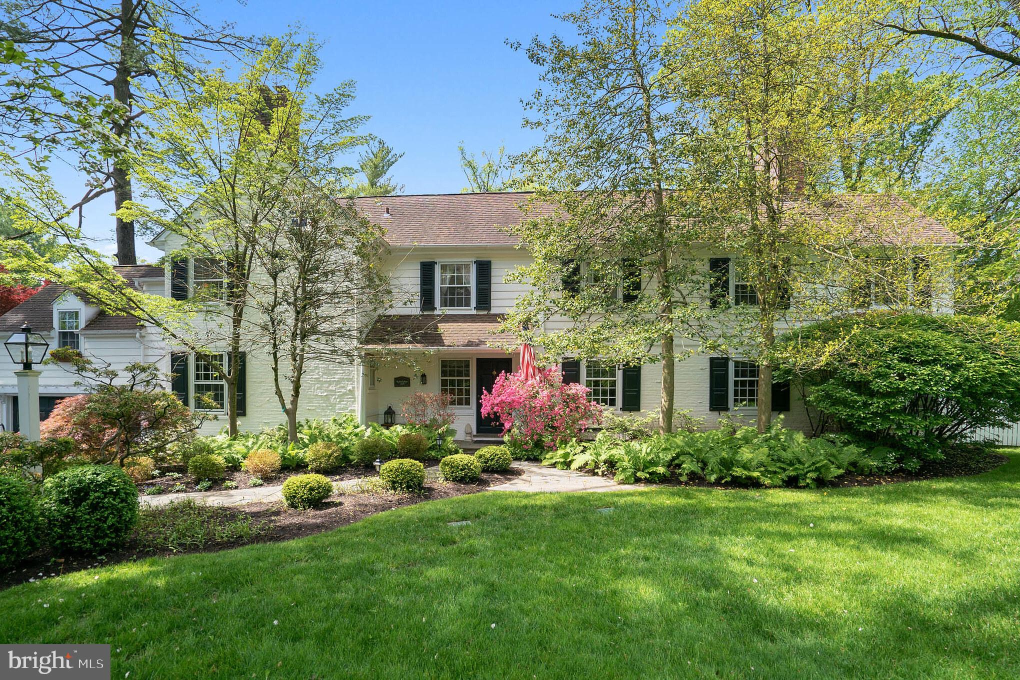 This beautiful colonial is set on a lovely level acre lot. The elegant floor plan includes a large living room with many windows which flood the rooms with natural light and beautiful views of the elegant landscaping. Perfect for entertaining, the living room, dining room, sunroom, and kitchen lead to a flagstone terrace and steps to the beautiful pool. There is also a cozy den/ office with fireplace. The second floor includes four bedrooms with an optional fifth bedroom that is currently used as an office. All the bathrooms have been tastefully updated with high-quality elements and all the features you could want. The basement is finished and includes a recreation room with stone fireplace, study craft room, and large laundry room. Beautiful hardwood floors throughout and lovely millwork makes this home a real gem. Updated kitchen, systems and baths and roof make it an excellent value. All this conveninetly located in the heart of the Main Line. Minutes from transportation, shopping, and excellent Lower Merion schools.