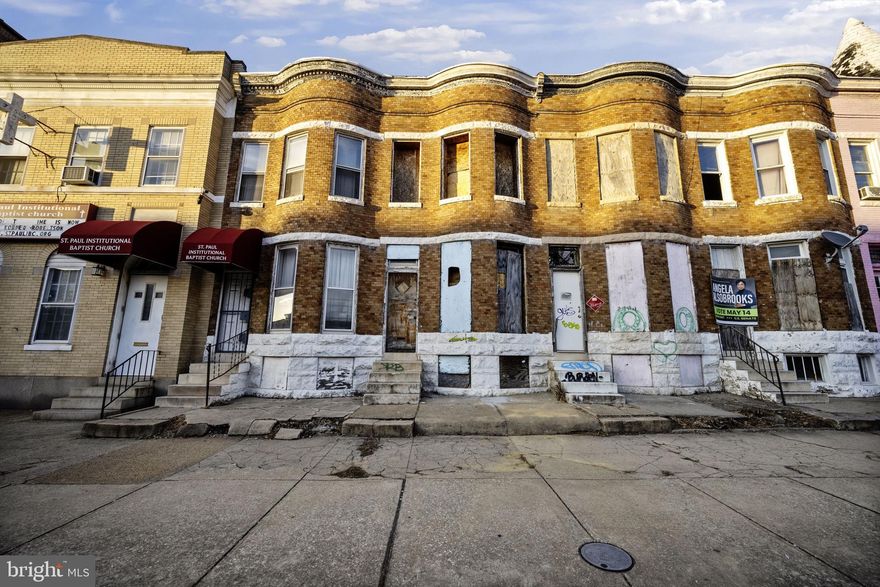 The property has recently undergone several upgrades, including new electrical work, plumbing, and framing for the HVAC rough-in. Additionally, a new sump pump has been installed.
The location is highly convenient, situated within walking distance of several subway stations and major mass transit bus routes.. Perfect DIY or investment property awaits you behind the doors of this 3BR/2BA classic Townhome located in the up and coming neighborhood of Walbrook, minutes away from Coppin State 
University.