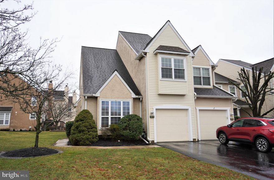 Welcome to the beautiful 3 BR 2.5 bath end unit Townhome in the much sought after Community of Pine Crest in Montgomeryville. Located on a cul-de-sac and the middle of the Par 5, #3 hole of the Pinecrest Golf Club, tucked in far enough to not worry about golf balls hitting your deck or home. Pull in to your own driveway with a single car garage with entry in to the home. You will also have room for two more cars parking in the driveway plus there is guest parking as well. Walk in the front entry to open floor plan with the sunken living room on your right, dining room, family room with fireplace and sliders to the oversized deck, wood laminated flooring throughout. The kitchen with granite countertops, room for a small breakfast table and chairs and newer appliances and tile flooring. There is also a convenient powder room/half bath with glass bowl sink and granite countertop and then walk up the stairway to the second floor where there is a large master bedroom with large en suite bath including large soaking tub and stall shower. The master bedroom is topped off by a beautiful view of the golf course, two walk-in closets and a ceiling fan. Down the hallway you will find two more bedrooms and a second floor laundry room and a full bath. Finally there is a nice size front yard and unfinished full basement for storage space. You are within walking distance to restaurants, shopping, movie theatre, Pinecrest Golf Club/restaurant and the Montgomery Mall. You will have easy access to 309, 463, 202 Bypass and other major thoroughfares and public transportation that include Septa train station close by. HOA fee which includes landscaping, full snow removal for each driveway and all sidewalks and trash and recycling and it is paid by the owner.