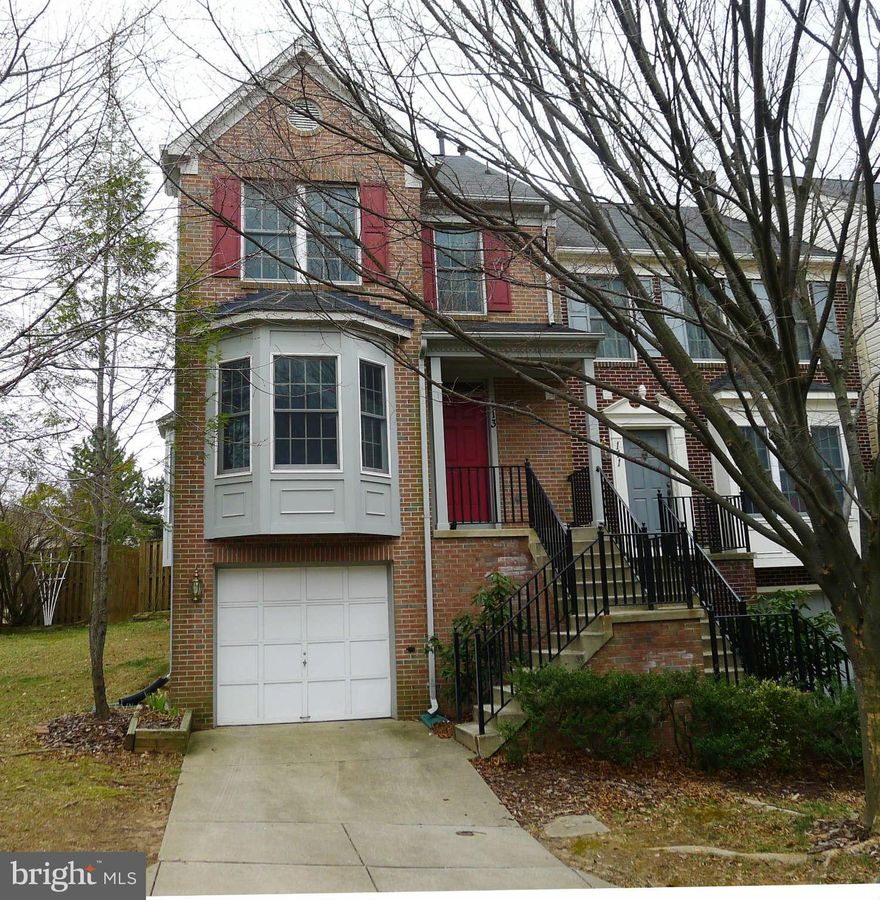 An End Unit Garage Townhouse under $400k!  3-finished levels offers 3 bedrooms, 3 1/2 baths,  hardwood floors  fireplace in LR, large eat-in  kitchen, private fenced yard, finished lower level includes full bath, gas heat & gas cooking. Ideal location close to shops,  restaurants, Metro & Marc Stations, Easy access to both ICC & 270.