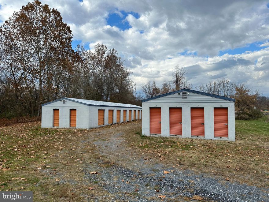 Great Business Opportunity! Two 22x90 foot buildings with storage units on 2.071 acres which affords room for more buildings.  There are a total of 42 storage units.  Diagram is in documents along with survey.  Current approximate Gross income is $10,000-$12,000  per year but not all units are leased at this time.  Excellent Location just off of US Route 211 Business East at the end of Town of Luray Limits.   Current Survey is in Documents.