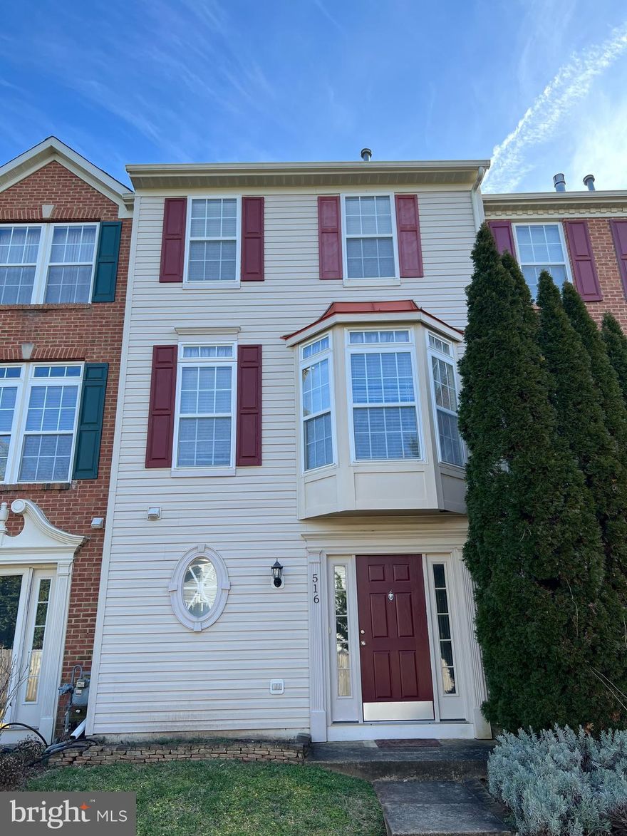 Renovated 4 level townhouse, kitchen with granite counter tops and island, wood floors, eat in with bay window and desk area, upgraded appliances, rear deck. Lower foyer with wood floors and 1/2 bath, oversized garage. Upper 1 has 2 large rooms with 2 full baths. 4th level has master bedroom with full bath. New paint, new carpet. Walk to park with BB and tennis courts, playground and pavilion. Great location near shopping, schools and commuter routes. Move in ready and Super Clean. Must see!