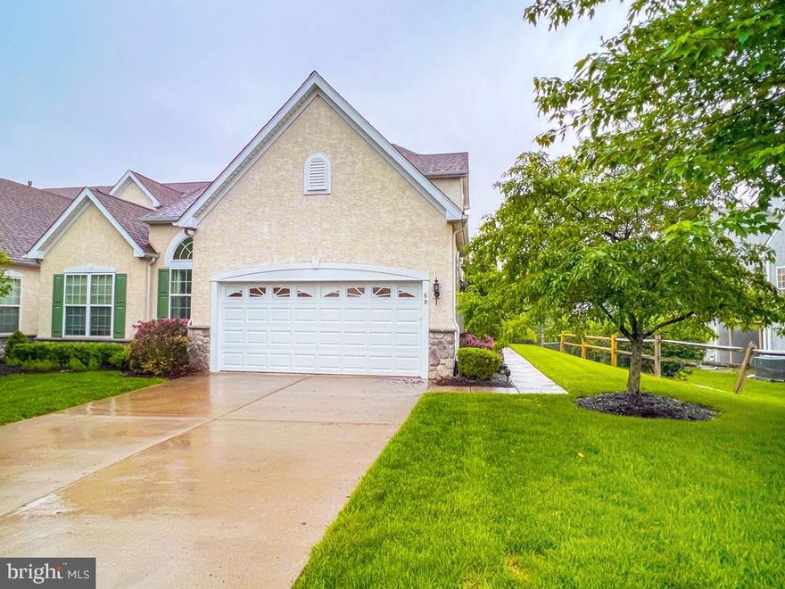 Looking for a carefree lifestyle? Your search may be over if you purchase this end unit carriage home in Traditions, Upper Makefield's active adult gated community! Main level living if you need or so desire featuring the Owner's Suite with private bathroom, tub and shower stall; Living Room with gas fireplace, leading out to a raised deck; Dining Room with Butler's Pantry; Kitchen open to the Breakfast Room.  A Powder Room and a Laundry Room complete this level. Upstairs is a large Loft, great as a Den or Office; Bedroom and Bathroom. The Lower walk-out Level is finished and features a Recreation Room, a Bedroom and full Bathroom. Newer roof; newer HVAC; hardwood flooring recently refinished. There is a clubhouse with fitness centre; library; game room; ballroom; tennis/pickleball courts; bocce; walking trails. 55+ never looked so good! Conveniently located within minutes of Rt. 295 for  commute to Philadelphia and the Princeton Corridor; shops and restaurants in nearby Newtown, Yardley, New Hope and of course, ye olde Washington Crossing Inne!