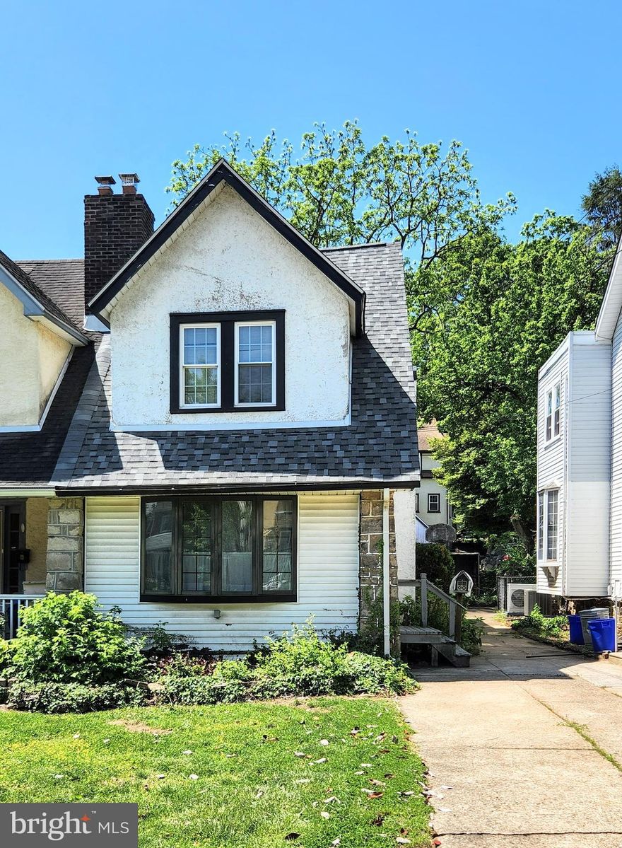 Large twin home nestled in the heart of Drexel Hill. Enter into the large front room with bay window, which flows into a spacious living room featuring a beautiful fireplace, continuing into the large dining room, and finally the large eat-in kitchen. Off the back of the house is a large deck that steps down into the backyard, with a large garage and shed. In the basement you will find a partially finished area, laundry room, and half bath. Upstairs there are 3 large bedrooms and a large hall bathroom, with separate shower & soaking tub. A new roof was installed just a few years ago! This home is situated in a wonderful neighborhood, close to schools, public transportation, shopping, parks, and dining. Being sold As-is.