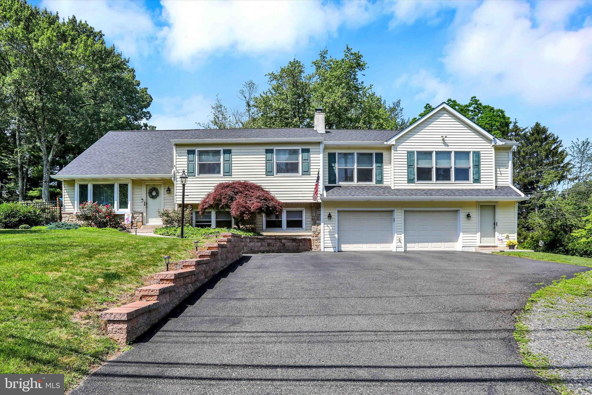 This home is a true gem being a 0.4092 sq. ft. Corner Lot with 2,160 sq. ft. of living area, a 2 car garage and a driveway with parking for 5 vehicles. Stepping inside you'll enter the Living Room with brand new carpeting. From here you can climb the stairs to the upstairs or walk into the Kitchen and/or Dining Room. The Kitchen is practically brand new. The wall between the Kitchen and Dining Room was removed to open the floor plan to the Dining Room. The Dining Room has a Bay Window and French Doors to the yard. The Kitchen now sports an island with a Granite Counter Top, new Cabinetry and Stool Seating. The Kitchen cabinets have been replaced with new self-closing doors. There is a new Sink, Range / Oven, Microwave, newer Refrigerator and Pre-engineered Flooring completes the renovation. The Living Room, stairs and 2nd Floor Hallway have brand new Wall to Wall Carpeting. The upstairs has 4 Sleeping Rooms (one is being used as an office!).
The Main Bedroom has a shower and a double door closet. The Hall Bath has been completely renewed with a Soaking Tub, a Marble Wall and a new Toilet, a new Vanity and Pre-engineered Hard Wood Flooring.
The 25 ft. X 35 ft. Finished Basement has a Porcelain Floor, a Fireplace and a Powder Room and a Crawl Space. A doorway opens to the Laundry Room with the Washer and Dryer, a Wet Sink and a closet with the Heater, Hot Water Tank and the Water Softener. There's a fire door that exits to the Garage.
The In-Law-Apartment has a Front Door in the Driveway next to the garage doors. The door opens to the Stairway with a Custom Hardwood Railing. There is a Chairlift on the stairs as well that can be removed. The Full Kitchen with a Tiled Floor and the Living Room with Hardwood Flooring are at the top of the stairs. Next to the Living Room is the Den / Office and the doorway to the Bedroom. The Bedroom has Pocket Doors to the Bedroom and the Closet Doors. The Bathroom has an oversized Walk-in Shower with a seat and operable window, and a Corian Double Sink. The Breakers and Hot Water are separate from the Main House. There is a door from the In-Law Apartment to the floored Attic that covers both the home and the In-Law Apartment. The Front corner Bedroom also has a door to the In-Law Suite.
The home is equipped with an Audible Fire Alarm system for the Second floor.
All the windows in the home have been replaced.
The outdoor amenities present with a private perimeter fenced oasis with 2 decks / patios. One deck with newer railings is accessible from the Dining Room through Double French doors and the other is a newer deck at the pool. The pool is 16ft X 32 ft., 15,000 gallons and is 3 1/2 ft. deep in the shallow end and 6' deep in the deep end. The liner has a lifetime replacement warranty. And, there is a large custom shed made to match the house.