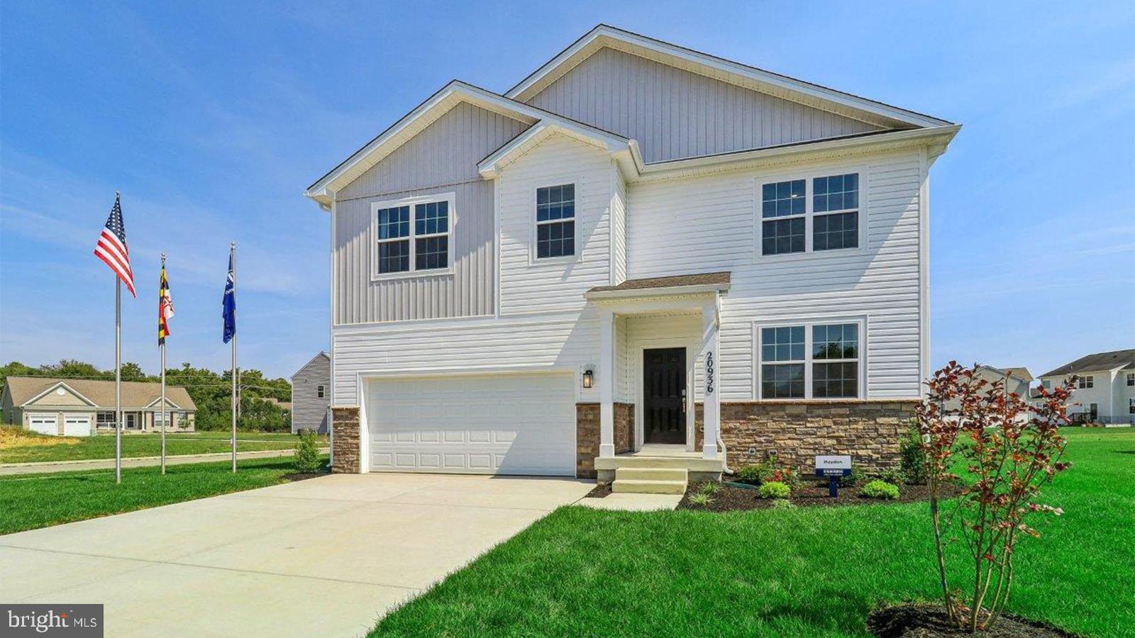 Quick delivery opportunity! Seller paid 2/1 Rate Buy Down and closing assistance available with our lender DHI Mortgage
Welcome to The Hayden—a beautifully designed two-story home offering the perfect blend of comfort and functionality. With 5 bedrooms, 3 bathrooms, and nearly 3,000 square feet of well designed living space. Includes partially finished basement with plumbing rough-ins included. Just minutes from PAX Air Base.
🌟 Main Level Highlights:
• A flex room off the foyer, perfect as a formal dining area or home office.
• A chef’s delight kitchen featuring an oversized island with seating, a large pantry, and a seamless flow into the dining and living areas—ideal for entertaining.
• A main-level bedroom with a full bath, perfect for guests or multi-generational living.
🌟 Second Level Highlights:
• A luxurious owner’s suite with a large bathroom featuring double vanities, big shower, private toilet, and an expansive walk-in closet.
• Three additional bedrooms and a full bath, plus a walk-in laundry room for ultimate convenience.
• A loft-style living space—perfect for a playroom, media area, or additional lounge space.
Crafted with quality materials and exceptional attention to detail, this home comes with 1/2/10-year builder warranties for peace of mind.
Bonus Features:
All DR Horton homes include a Smart Home Package by Safe Haven, featuring smart light switches, Echo device, front door camera, and keypad lock for modern living convenience.
Don’t miss this chance to make The Hayden your dream home—schedule your tour today!
