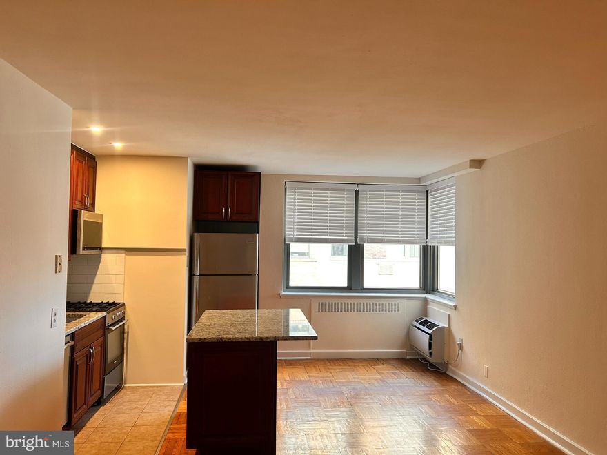 Welcome to 2601 Pennsylvania Avenue, Unit 1027— a bright and spacious studio in the highly sought-after Parkway Condominiums. Situated on the 10th floor, this unit is filled with natural light and offers beautiful view, a  newer extended kitchen featuring cherry cabinets, granite top , stainless steel appliances including a microwave, parquet hardwood floors, large closets, a ceramic tiled bathroom, an in-unit washer & dryer, and individually controlled AC & Heating. Located in the vibrant Art Museum District, this unit places you just steps from the Philadelphia Museum of Art, scenic Kelly Drive, and the charming cafés, restaurants, and shops that define the Fairmount neighborhood. It’s city living at its most convenient and connected Condo fee includes water, sewer, gas, 24 hour lobby attendant, access to beautiful fully equipped fitness center, access to a  state of the art community room and a complimentary bus shuttle service to Center City daily.