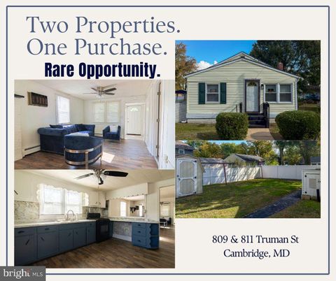 Homes For Sale - 809 Truman Street<br/> CAMBRIDGE, MD 21613
