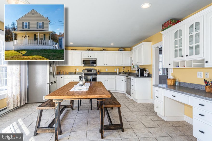 EXCEPTIONAL VALUE FOR THIS SPACIOUS COLONIAL WITH A WIDE ARRAY OF AMENITIES ON A .96 ACRE LOT!  Features include gleaming hardwood floors and crown molding throughout, an inviting living room that leads to the separate dining room with wainscoting and a pellet stove, an expansive eat-in kitchen with granite counters, ss appliances, and tons of cabinet space, main level half bath and separate laundry area, upper level Primary bedroom suite with a full bath and 2 additional bedrooms with a hall bath, a fully finished basement with a family room & tons of storage space, a rear deck that overlooks the oversized level yard, a detached garage, and off street parking for up to 7 cars or even a trailer.  This home is well maintained, move in ready, and will not disappoint!