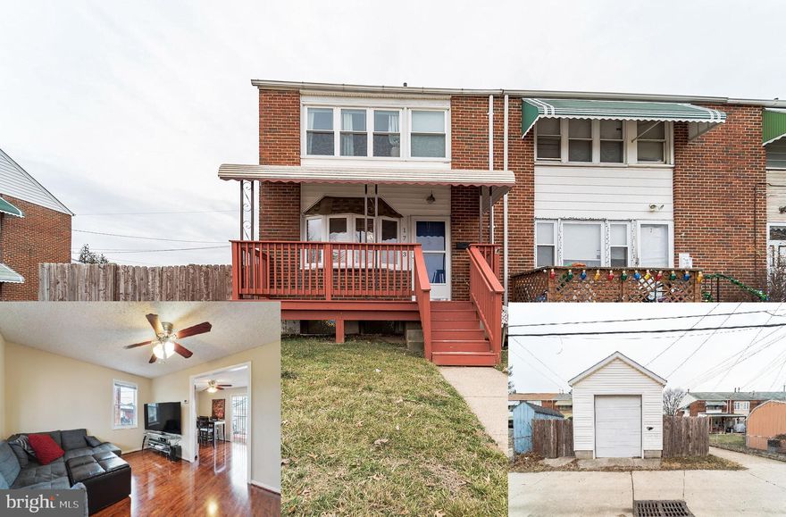 Come tour this cozy and affordable all-brick 3 level townhouse that is located on a large corner lot. 1st floor has gleaming floors throughout the living room and dining room. Kitchen with all white cabinets, eat-in bar, back-splash and built-in microwave. The same beautiful flooring runs throughout the top floor as well. Primary bedroom with vaulted ceiling, skylights, and dual closets. Just down the hall is the second bedroom and full bathroom. Completely finished basement with wainscoting in rec room, separate utility closets and extra space for storage. Lower level is currently being used as a third bedroom.  Sliding glass door off rear of home takes you out to the expanded deck and 1 car garage. Roof (2014). Walking distance to schools, convenient stores and restaurants. This home is for you. Don't miss out!