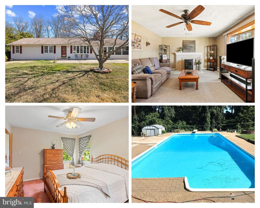 Offer deadline - Monday 5/19 at 6:30pm. Thank you. Major Price Improvement, adjusting for the market shift and to account for some cosmetic upgrades buyers may want! This property is solid and a gem with loads of potential. 
Don't miss the OH Friday evening! 

Now available in the sought after Hunting Lodge community of Cub Hill is this 3 Bedroom, 1.5 Bath Brick Rancher, beaming with care and maintenance and loads of potential, with bonus spaces including a sunny enclosed space off the kitchen, an office/bonus room in the large basement, and a large in-ground pool.  

As you enter, you'll notice the pride of ownership in this cheery home. New carpet, updated windows and paint greet you as you make your way inside. 
The Dining  Room is bright and includes a pantry closet for all your storage needs. 
The Kitchen is refreshed and charming with ample cabinet and counter space. Through the kitchen door you'll find the enclosed bonus space. This space is currently used as a utility space, but with carpeting and an installed pellet stove, served as a cozy family room. This space was also used as a playroom for an in-home daycare business. 
Down the hall you'll find the hall Full Bathroom with tub, with a neutral pallet and a deep linen closet.
Outside of the bathroom is another large storage closet. 
The Primary Bedroom is large enough for substantially sized furniture, is bright and has a lovely en-suite. It has a larger closet, walk-in due to it's depth and double hanging potential. 
Bedrooms 2 and 3 are bright and fun, well-sized with wide closets in each. 

The lower level is large and full of potential. The family room is studded and is ready for your finishing touches! It is spacious and has a wood burning fireplace. You'll find the finished bonus room down there - to be used for anything you need! An office, a playroom, a guest space, an art studio, a den. You decide! You'll also find a generously sized laundry room with newer appliances. 
The basement is roughed in for an additional bathroom - and as a bonus, some of the fixtures are included. There is also plenty of storage space, and through another door you'll find more storage and an upgraded oil tank. 
The basement leads to the outdoor space you've been waiting for! A solid and strong deck for BBQing and bird-watching, a concrete patio area just outside the door, and an-ground pool with a diving board that is sure to delight! 

Don't miss this move-in ready home, where solid construction, tasteful maintenance, and potential meet. You won't want to miss this one in desired Cub Hill. Close to everything this region has to offer, yet tucked back in this quiet neighborhood amongst the mature trees. 

As-Is sale. Please contact list agent with questions!