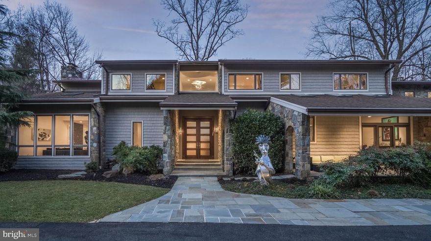 Premier Properties presents this 7,800sf modern masterpiece with comfortable open floor plan, pool ready 1/2 acre lot, elevator, generator, and 4 car garage on semi-private lane with circular driveway across from Burning Tree Club.  Over $500K was spent renovating the home including kitchen, bathrooms, exterior, and mechanical systems. This exquisite home is better than new with unparalleled finishes and details! Professionally landscaped yard with lighting and extensive hardscaping including prominent slate patio with fire pit, covered slate porch and entryway. See floor plan and site layout in photos. Approx 6,700sf total finished. Centrally located between Bradley Blvd and River Road. Contact Carl Becker for private showing at 301-873-3221