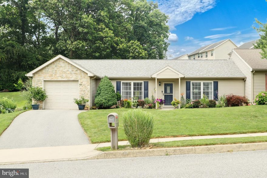 Enjoy one floor living in this 2 bed, 1 bath rancher located in Dallastown Area Schools. With an ideal location, this home is tucked in a cul-de-sac road, providing privacy, but  is centrally located off of I83, minutes from all parts of York and an easy commute to Maryland. Walk into the front door to an open layout, with an oversized living room combined with dining and kitchen. The kitchen features stainless steel appliances, tile backsplash, and pantry. Enter the primary bedroom, which includes a large walk in closet. As pictured, the second bedroom provides plenty of room as a nursery, but is large enough to also serve as an office, workout room, or larger bedroom furniture. Don't forget to step out to the finished sunroom, with lots of natural light. Continue outside, where you can enjoy summer and upcoming fall evenings on the newly completed patio. Fall in love with the yard, which offers plenty of flat area for pets or children, and sense the pride of ownership amongst all the beautifully kept gardens. With a brand new roof, updated water heater, and all appliances included, this home is move in ready... all you need to bring are your personal touches. Schedule your showing today!