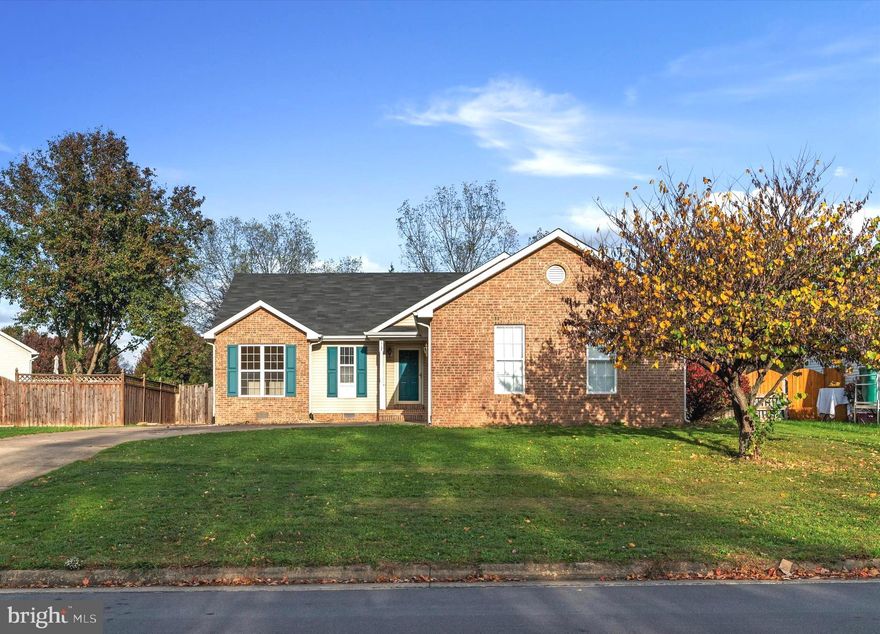 Welcome to Jefferson Village in Stephens City! NO HOA. Sweet home in close proximity to all-things Stephens City and great commuter location. This 3 Bedroom, 2 Full Bathrooms, contemporary one-level living offers 1,440 +- sf which includes an enclosed open living/dining area, gas fireplace, laundry closet, sunroom overlooking a fully fenced back yard, a shed to house a mower and garden tools, and a garage, deck and hardscaped patio (great spot for your grill). Sizable front yard faces a wooded lot. Many newer features such as: roof is approximately 3 yrs old, new hardwood flooring, updates to shared bathroom, fresh paint, granite Kitchen countertops, newer appliances, A/C (including duct work) and plumbing upgraded approximately 3 yrs ago. Bring your Offer! Shown by Appointment Only. Home is occupied. Photos will be entered 11/1.