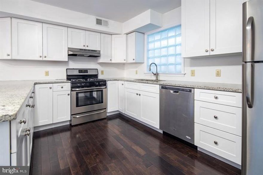 Welcome to your new home! Nestled in the heart of Queen Village, this stunning 2-bedroom apartment is a true gem. Located on the renowned Fabric Row, it boasts high ceilings and gorgeous hardwood floors that span throughout the space. The chef's kitchen is a dream with its granite countertops and stainless steel appliances, perfect for whipping up culinary delights. You'll love the luxurious touches like solid wood doors and a full porcelain bath featuring a double vanity. With ample closet space, an intercom system for convenience, and custom blinds for added privacy, every detail has been thoughtfully considered. Don't miss out on the opportunity to make this your own slice of paradise! Schedule your showing today before it's gone!