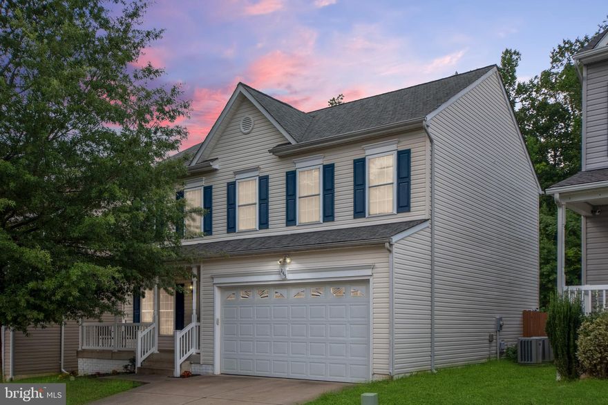 You will fall in love with this beautifully maintained Colonial in North Stafford. The cozy front porch welcomes you home. Spacious Kitchen with plenty of natural light featuring,  breakfast bar, ample cabinets and stainless steel appliances. The family room features a beautiful gas fireplace with gas log insert. Relax in your fenced in backyard  with gorgeous natural views of the trees. 2 car garage.  The grass is maintained by the HOA, front and back. Great location just minutes to Quantico, Potomac River and easy access to Route 1 and I-95.