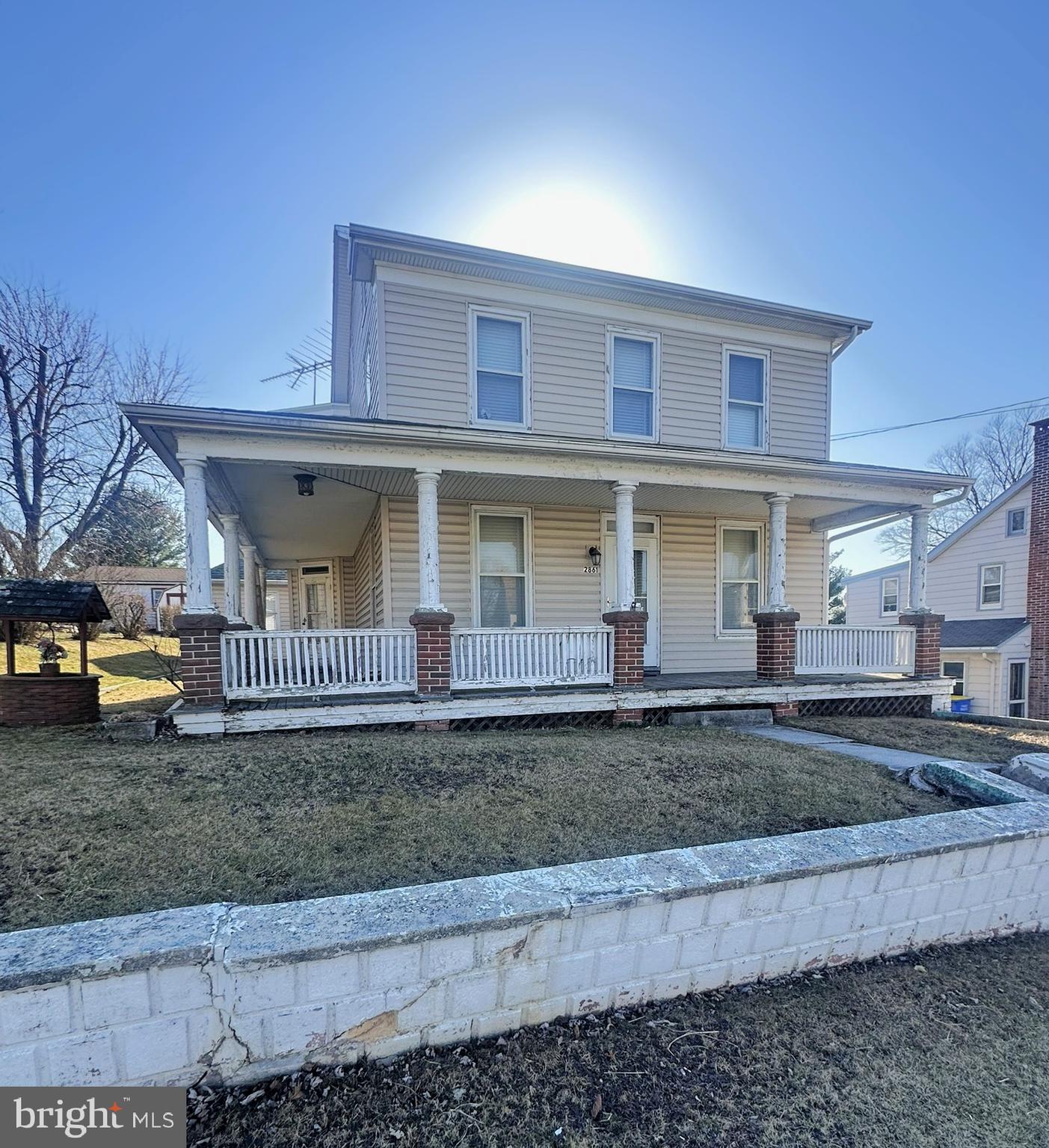 This 3 bedroom, 1 ½ bath home with wrap around porch is located in the South Western School District and includes a nice open stairway boasting beautiful wood turnings leading to the 2nd level that has spacious rooms and a stairway leading to a full attic. The main level has a large living room, formal dining, and a front study all having beautiful oak floors. There is also a nice kitchen with lots of cabinets, separate laundry room and a half bath on the main level. Other features the home has is a nice enclosed rear porch, wrap around front porch and a 9’ x 11’ wash house with electric. There is a 2-car detached garage 25’6” W x 20’6” D an electric door opener. The main house has a 50 year architectural shingle roof installed in 2018 by Ramar roofing along with a rubber roofing on the back completed at the same time, exterior vinyl siding and a Slant Fin steam hot water radiator boiler installed in 2015. This home is very clean however, will need some work. The seller has not used the 2nd level bathroom for many years, they only used the 1st floor bath and wash room. The front porch and columns as well as interior wiring and plumbing will need work. The 2nd floor primary bedroom ceiling damage is from an old leak, the roof since has been repaired. Included with the property: Refrigerator, electric oven/range, washer on main level. NOTE: The heat cost reflects the owner keeping the thermostat set at 78 degrees as per her health requirement. This property is being sold " as is".