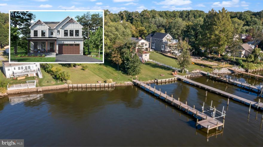 TO-BE-BUILT REMARKABLE CUSTOM WATERFRONT HOME ON BACK RIVER NESTLED ON OVERSIZED 1/2 ACRE DOUBLE LOT WITH DEEP WATER PIER & BOAT LIFT - this home will feature over 4600 sq ft of finished living space on 4 levels offering the buyer the opportunity to customize colors and finishes throughout as they work with the builder to completion.  Standard features for this home include a gas fireplace, quartz countertops, commercial grade ss appliances, basement wet bar, composite decking, multiple zone hvac systems and so much more!  There are finished homes by the builder to tour in the area, call for details.  Building envelope is not in the flood plain - flood insurance may not be required!